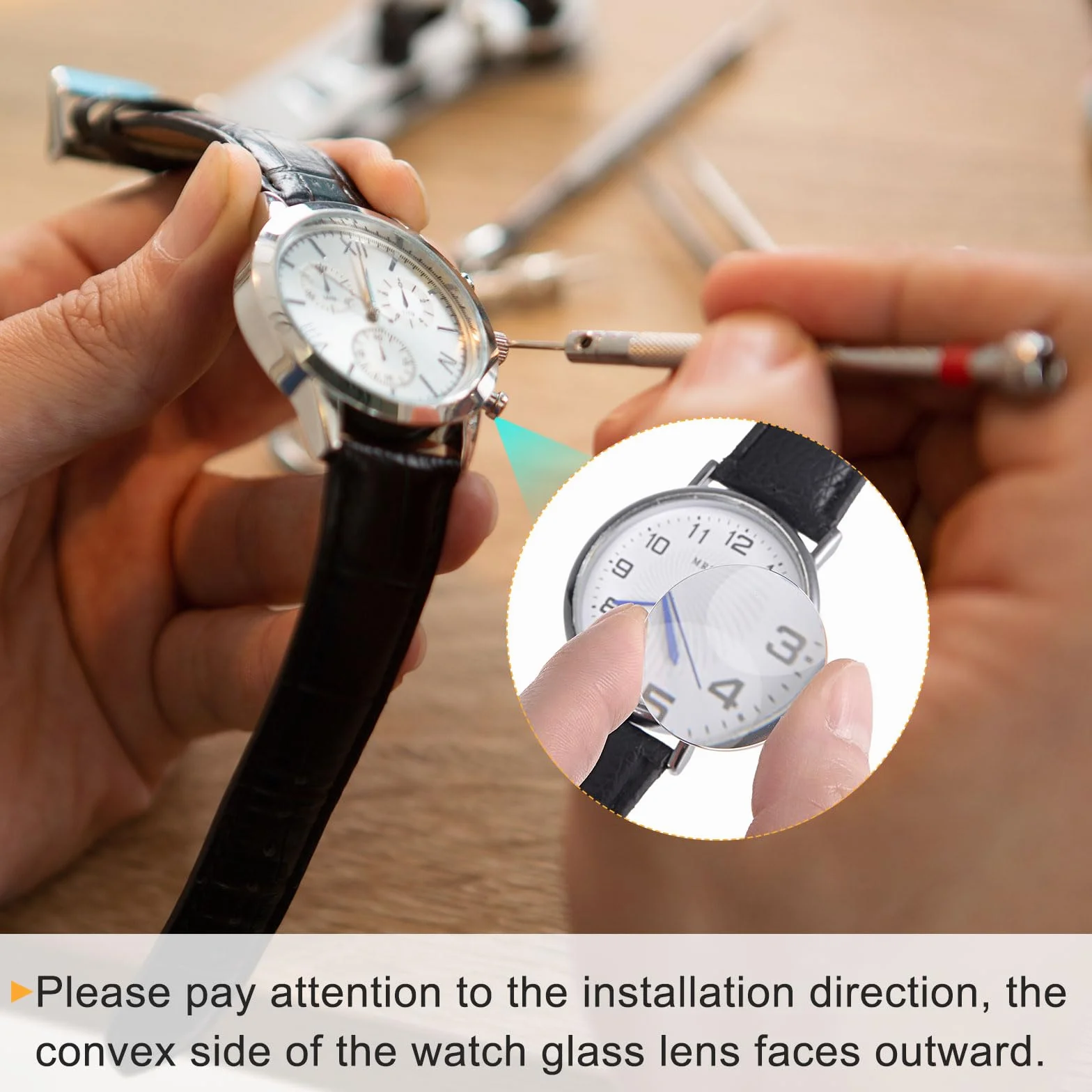 sourcing map 3 lenti in vetro per orologio, diametro 23 mm, spessore 1,5 mm, cupola singola, lente rotonda in cristallo trasparente, parti di ricambio per orologiaio