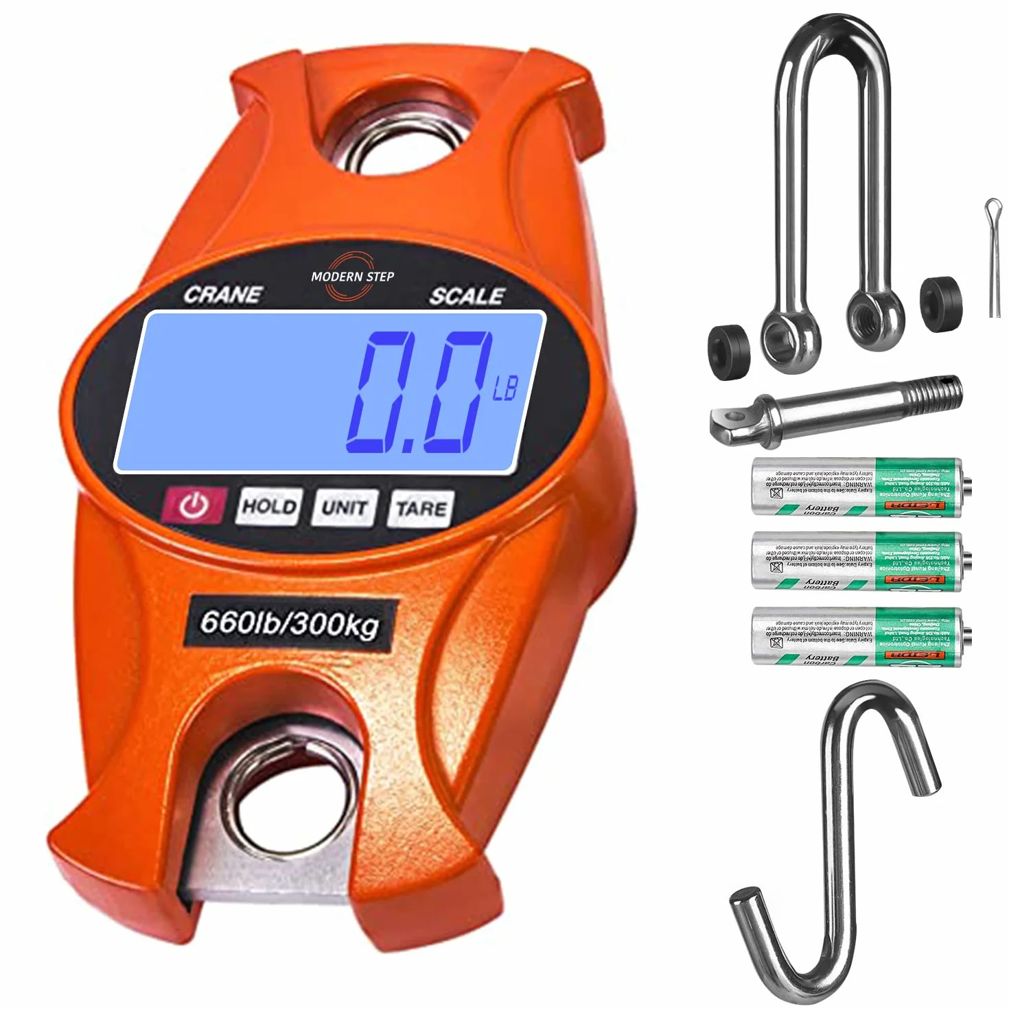 Bilancia sospesa, 300 kg, per agricoltura, caccia, carico ad arco, grande pesce e hoyerlift con sensore preciso (valigetta in alluminio ad alte prestazioni, digitale)