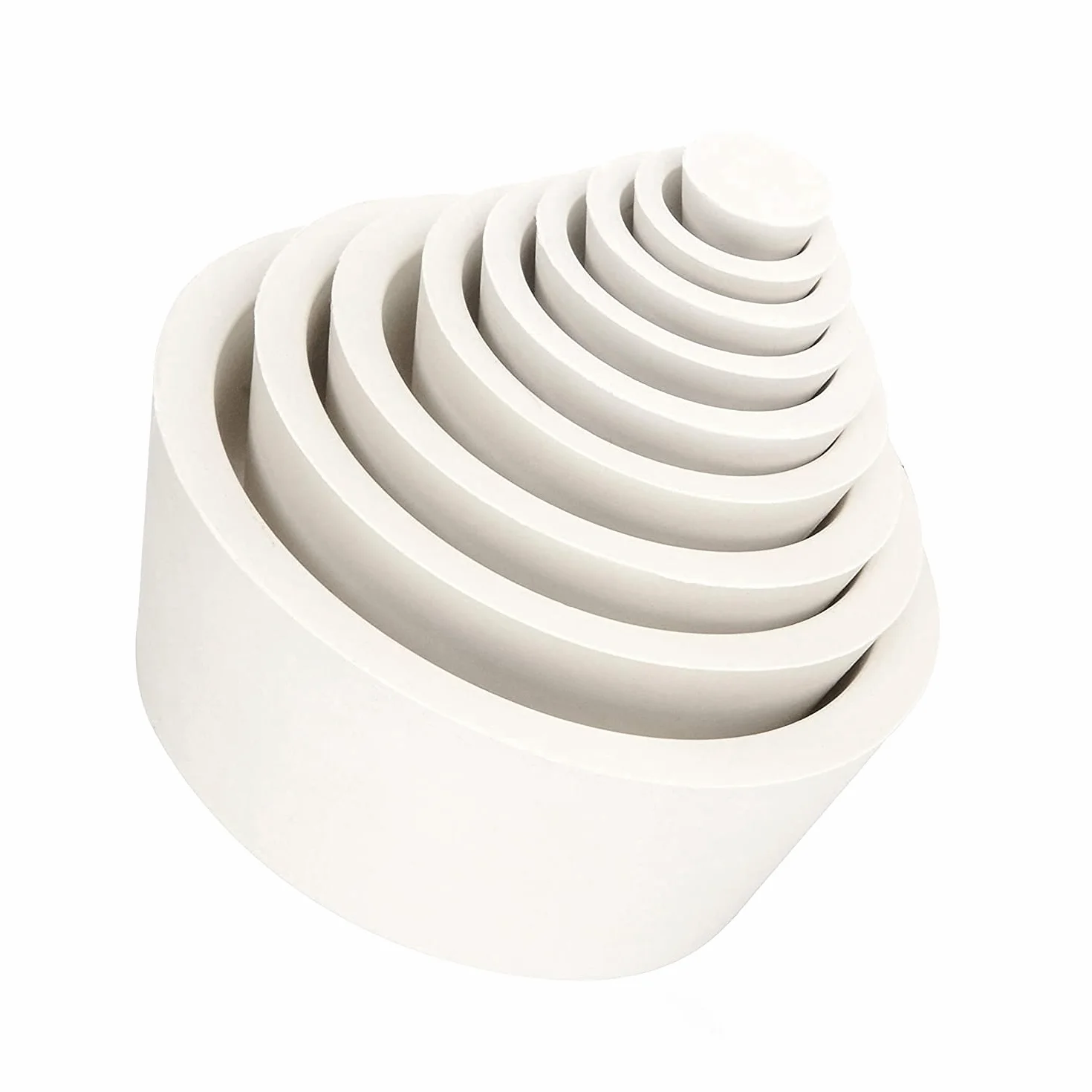9-Pack Coni Adattatori per Filtro, Collare Affusolato Durevole, Set Adattatori Coni per Tappo in Gomma Imbuto Buchner, Bianco