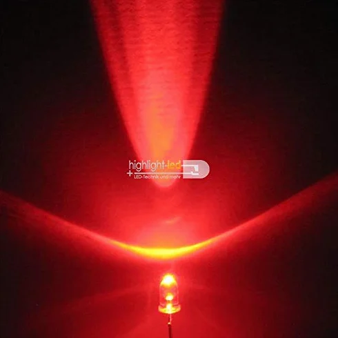 10 LED 5mm Rosso Lampeggiante Trasparente Set, diodo a Emissione Luminosa, cablato, diodo Luminoso, Come componente