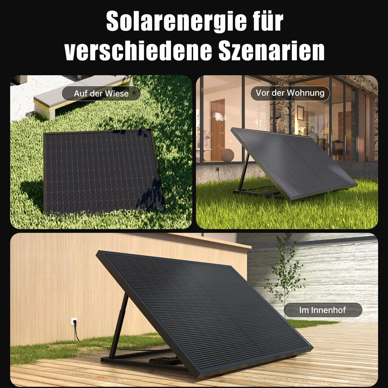 BENY Kit per energia solare da balcone 430W Plug & Play con supporto e inverter 600W