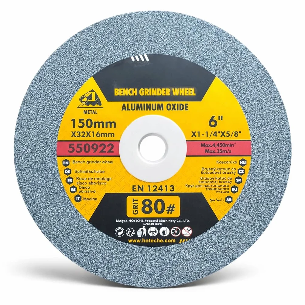 Pietra Abrasiva per Smerigliatrice da Banco 150x32x16 mm Grana 80