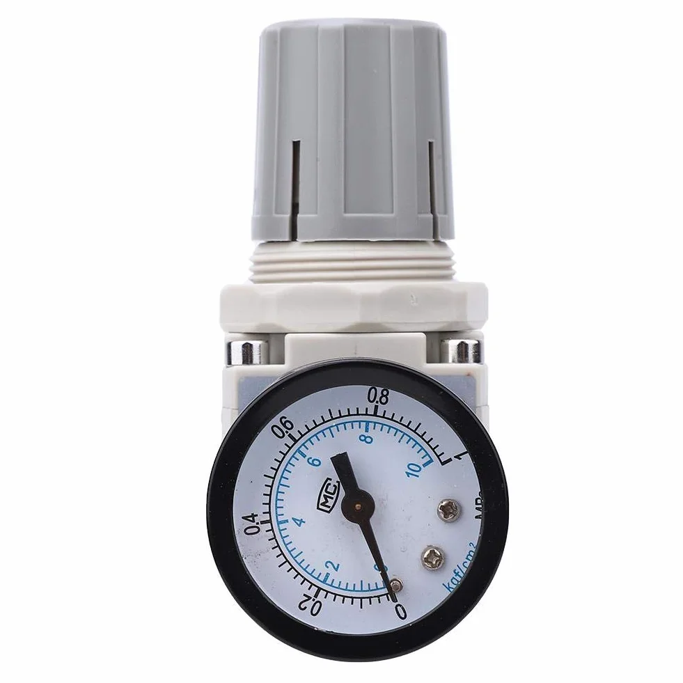 Regolatore Pressione Pneumatico AR2000-02 1/4" con Manometro Integrato e Filtro per Aria Compressa Precisione 0.05-0.85MPa per Officine Industriali e Sistemi Pneumatici Attrezzi