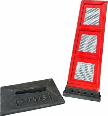 GENERICO Delineatore flessibile in gomma defleco con 6 inserti rifrangenti High Intensity Grade