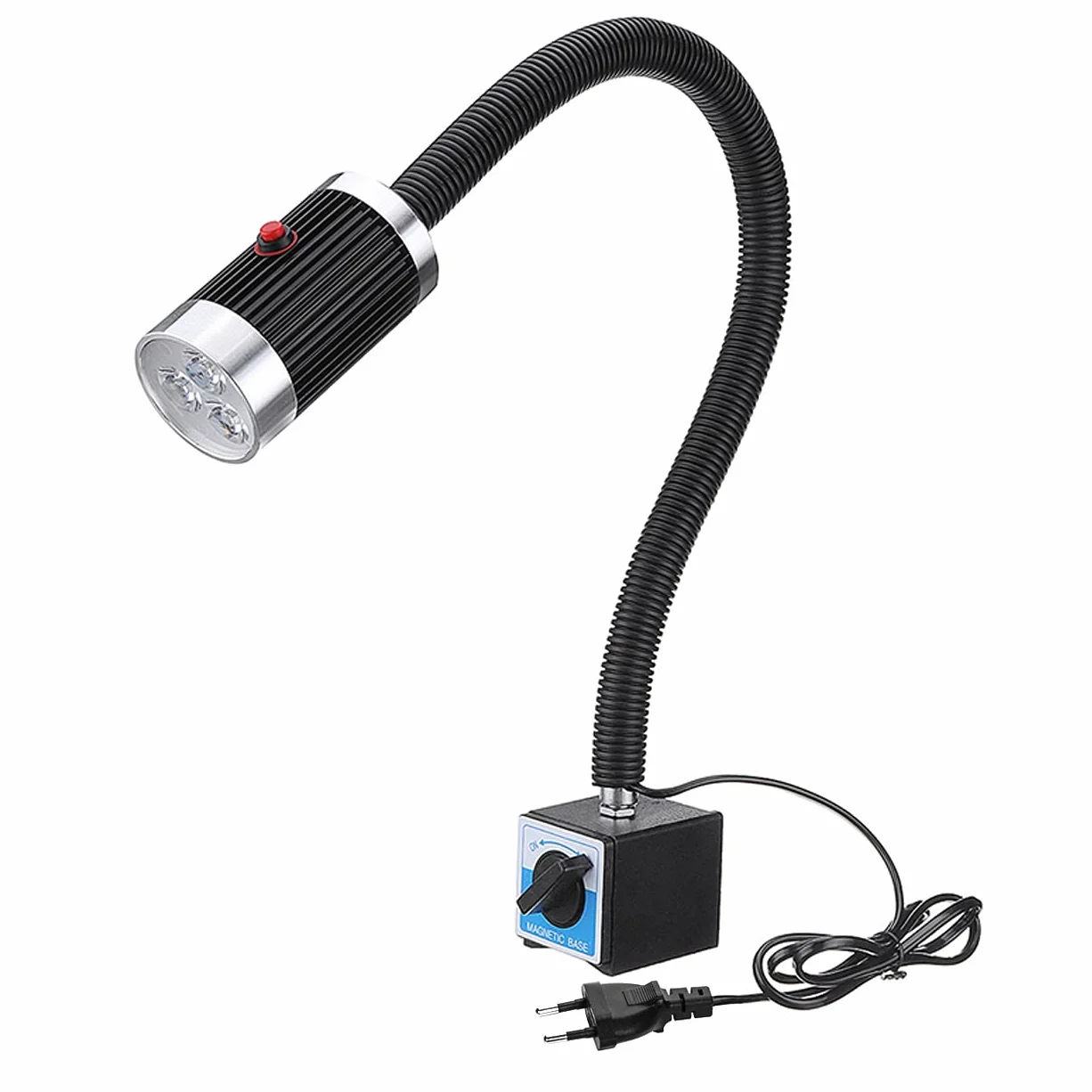 Lampada a macchina con base magnetica, lampada a LED per tornio, 9 W, flessibile, impermeabile, con base magnetica, per banchi da lavoro, tornio, fresatrice cnc
