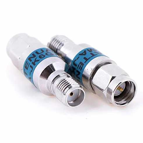 Attenuatore fisso coassiale SMA-JK maschio a femmina RF 2W 6 GHz 50 Ohms Connettori blocco coassiale DC Blocker (20DB)