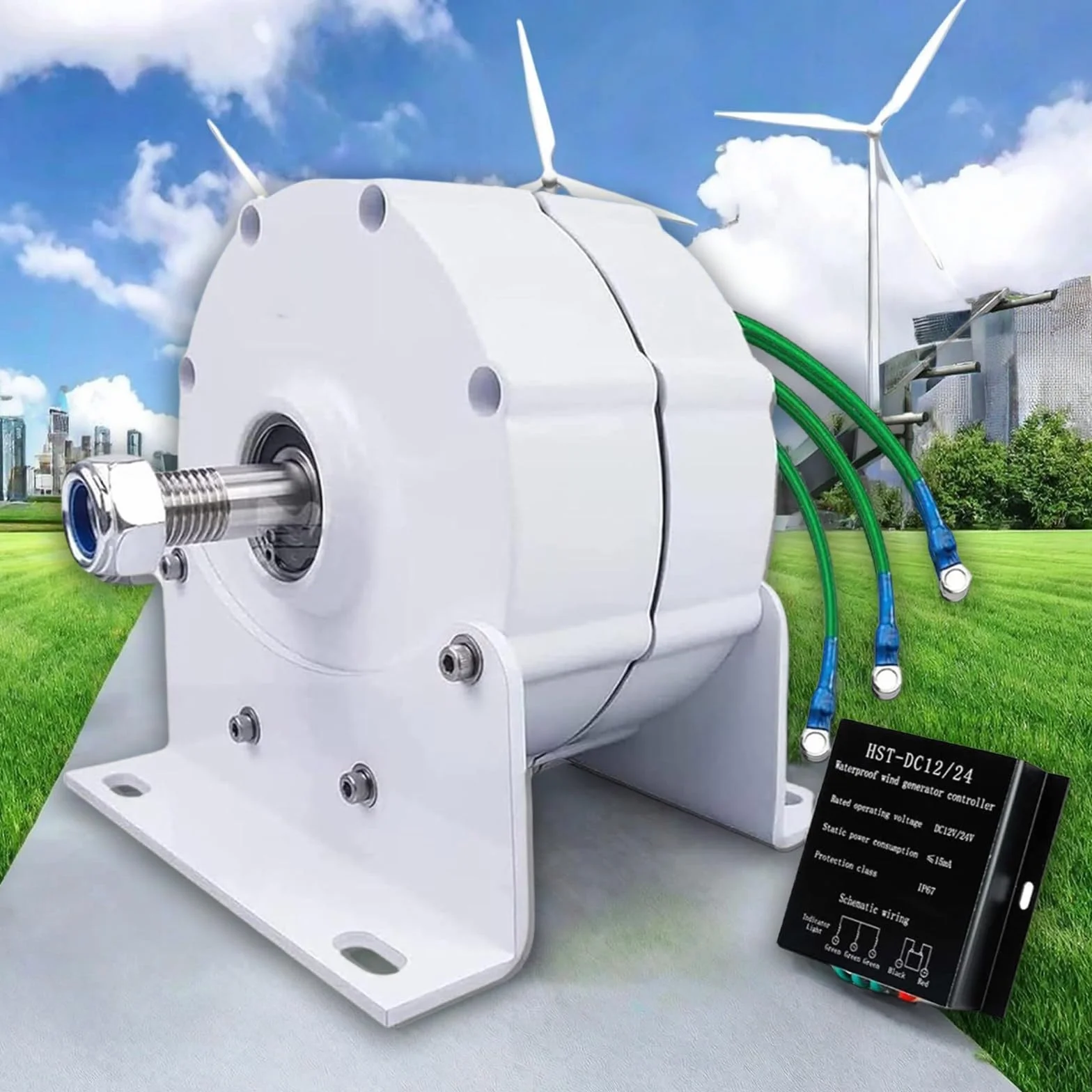 Generatore a Magneti Permanenti 10000W/12000W Dinamo 12V 24V 48V 120V 220V Generatore Elettrico Trifase Uso Dell'alternatore CA per Turbina eolica ad Acqua,12000W-220V