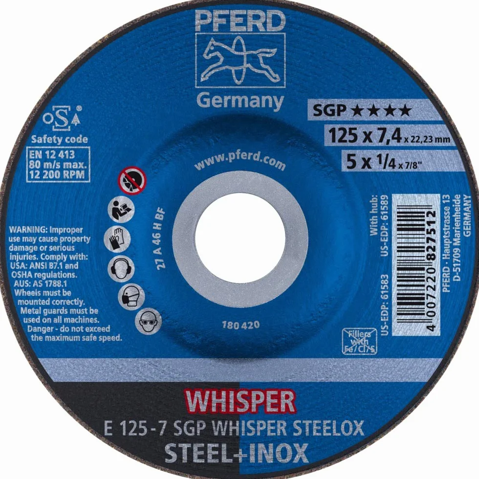 PFERD Mola per sgrossatura E 125-7 SGP WHISPER STEELOX