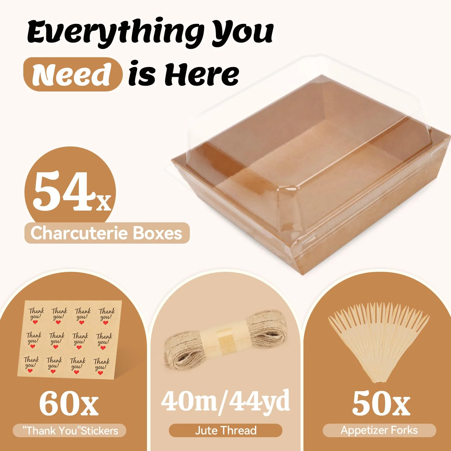 Confezione da 54 piccole scatole per salumi con coperchio trasparente, mini scatole di carta per salumi da asporto, contenitori usa e getta con coperchio, scatole da dessert per panini