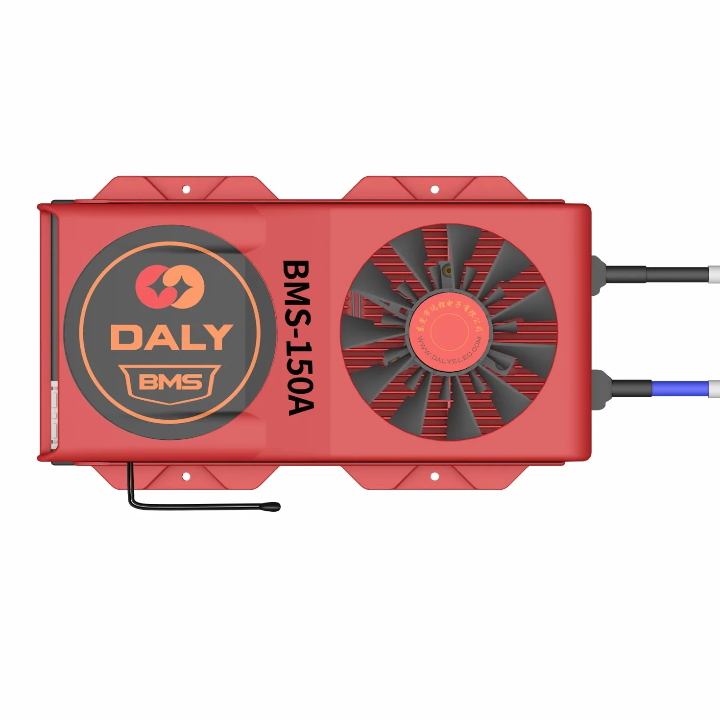 LiFePo4 8S 24V 150A DALY BMS con ventola di raffreddamento, porta comune, cavo di bilanciamento, sensore di temperatura per protezione da carica e scarica del pacco batteria al litio da 3.2V nominale
