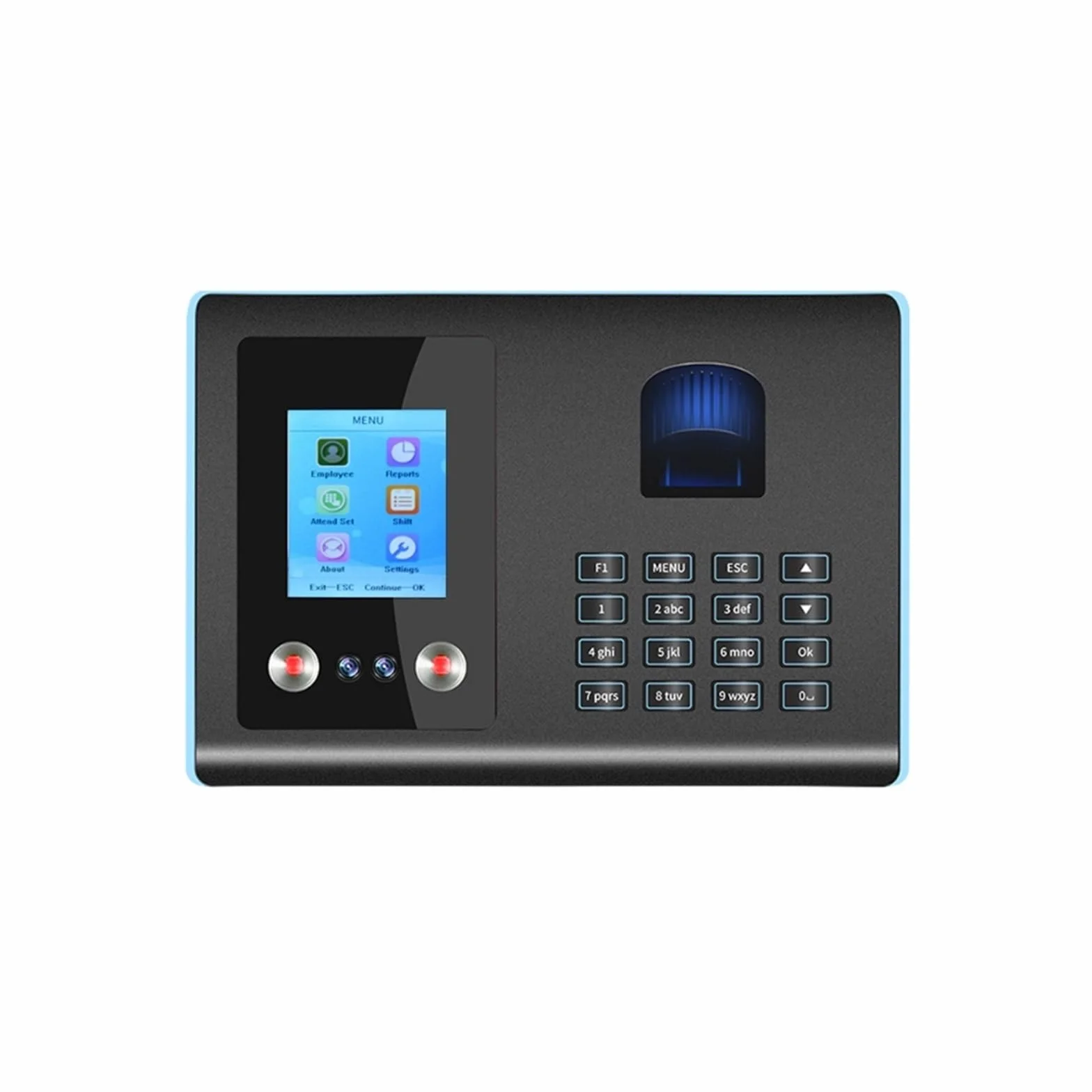 Orologio marcatempo, Macchina di rilevazione presenze con riconoscimento facciale, LCD TFT, biometrico tramite impronte digitali, registratore dei dipendenti per piccole imprese