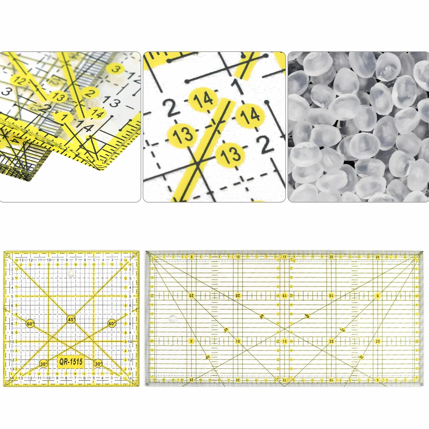 QWORK righelli per patchwork 15x15 cm 15x30 cm quilting con scala