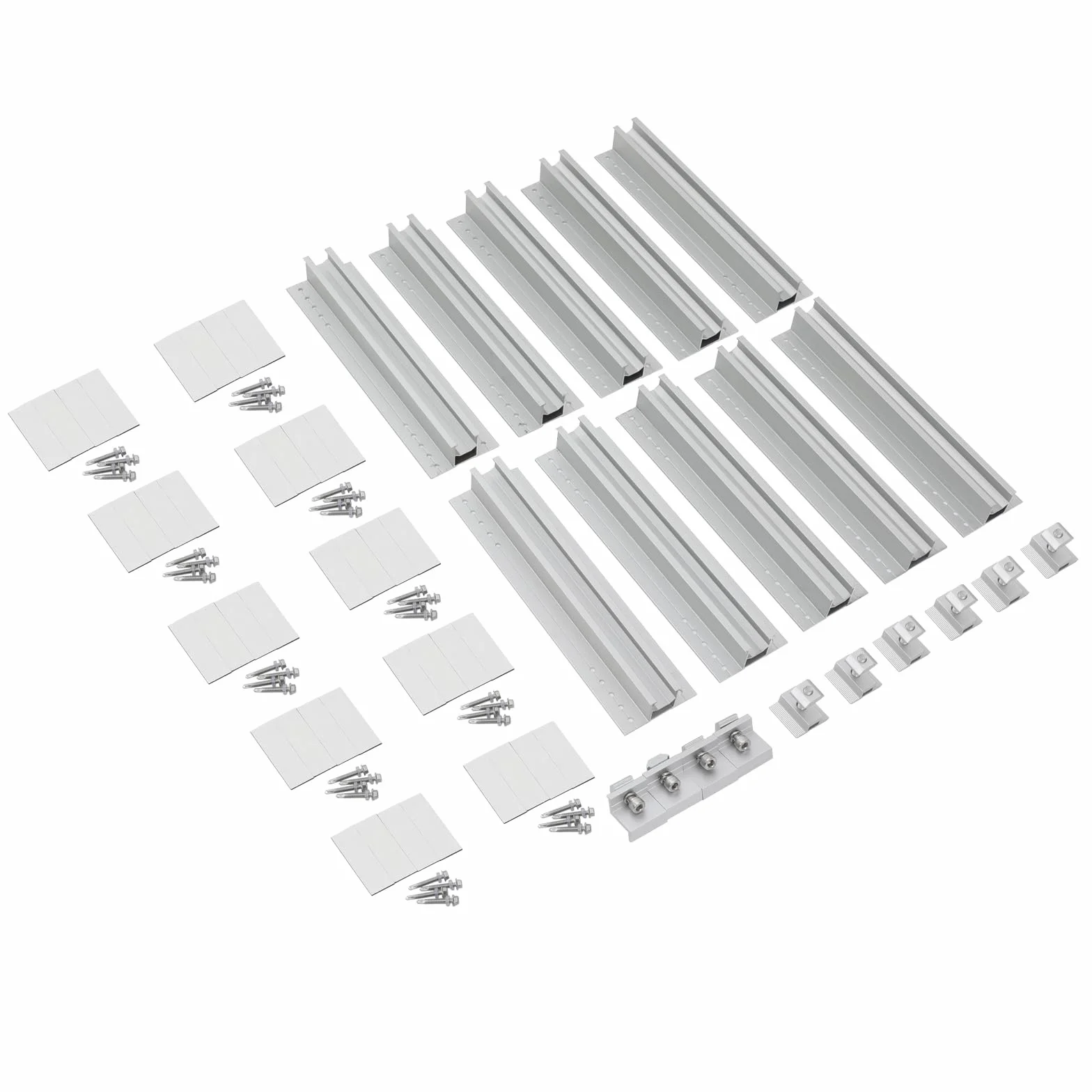 10 binari per pannello solare, set di supporti per pannello solare, supporto regolabile, pannello solare in alluminio, lamiera trapezoidale, tetto piatto PV, sistema di fissaggio fotovoltaico