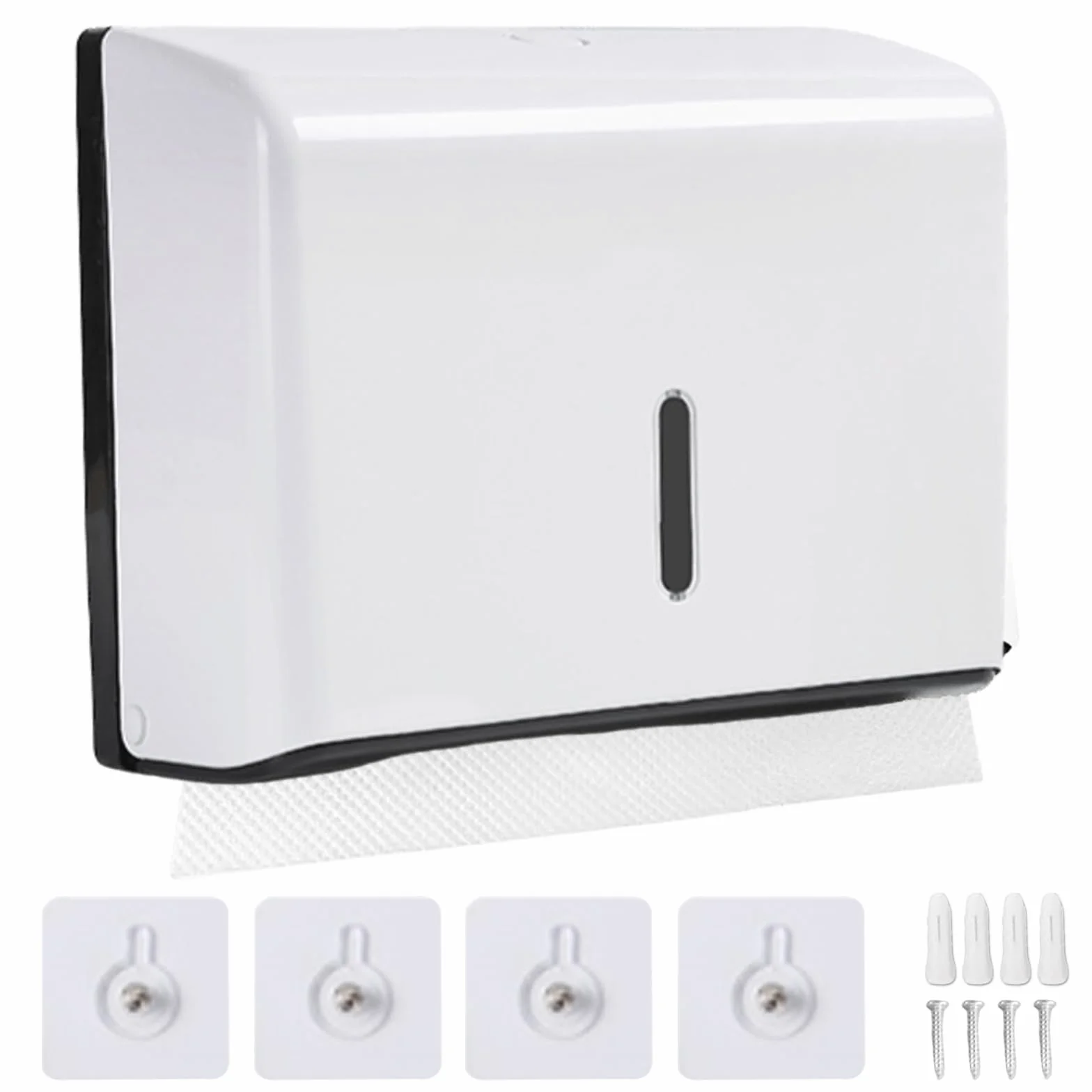 Dispenser asciugamani carta senza foratura 26x19,5 cm bianco