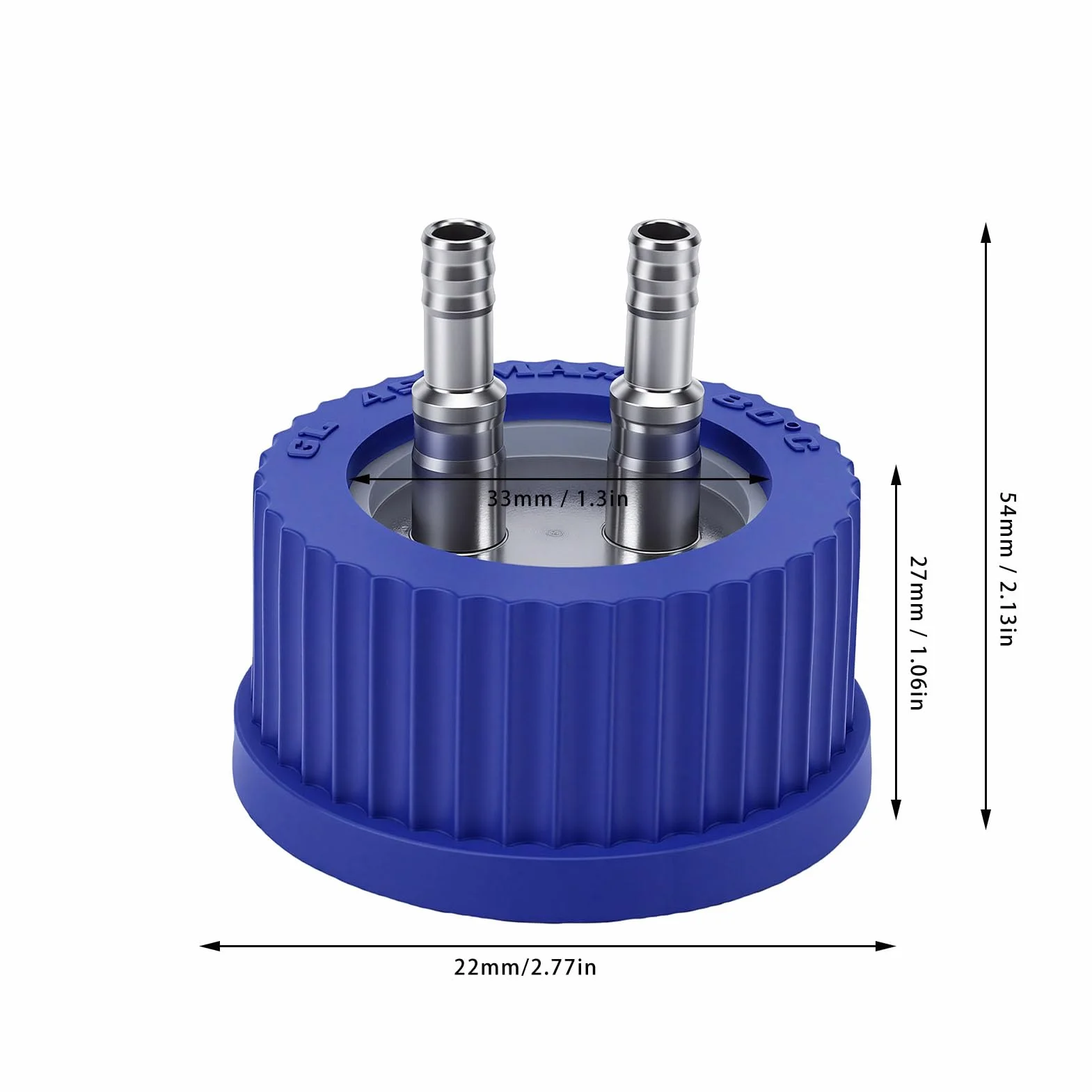 Naroote GL45 Coperchio Bottiglia Reagente 2 Porte Acciaio Inossidabile 304 6-8 Mm