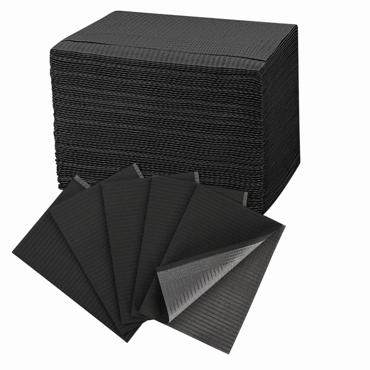 Bavaglini Dentali Monouso 34cm*45cm 50 Pezzi per Tatuaggi, Cliniche, Catering Nero