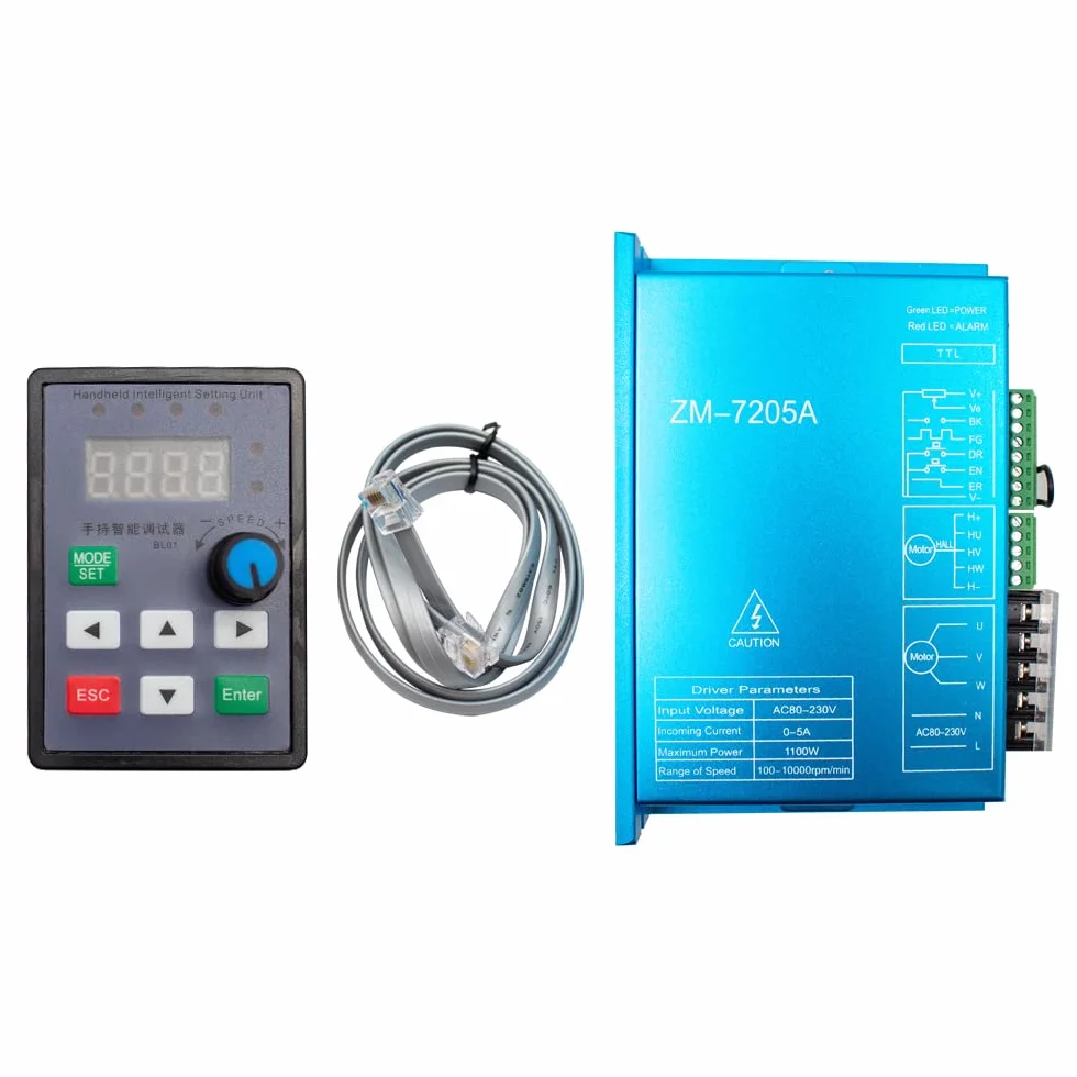 310V Driver del Motore Brushless DC ad Alta Tensione con Unità di Impostazione Intelligente Portatile ZM-7205 220V AC Max. 5A 1100W BLDC