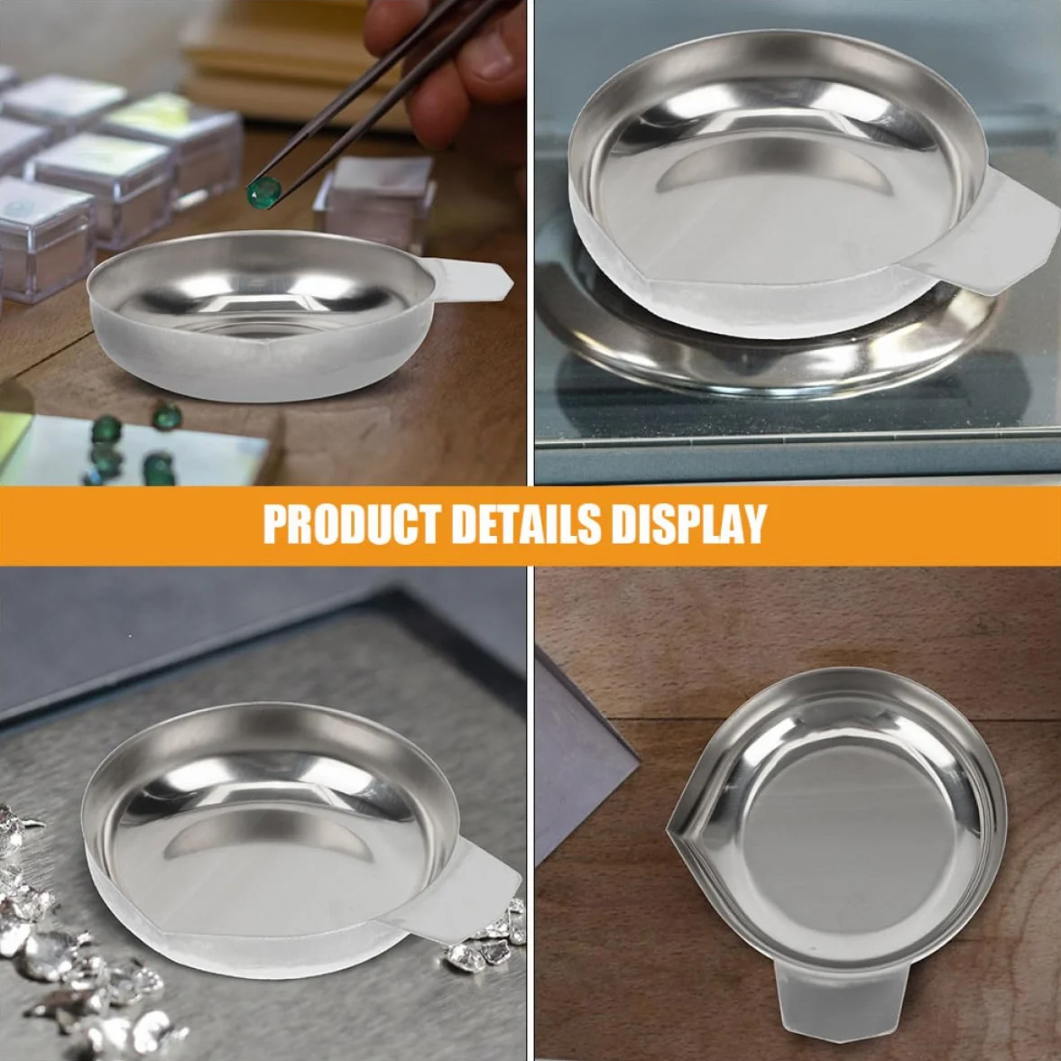 MAGICLULU Vassoio in Acciaio Inox per Bilancia Elettronica per Misurazione Stabile di Piccoli Oggetti e Accessorio per Uso Professionale in Gioielleria