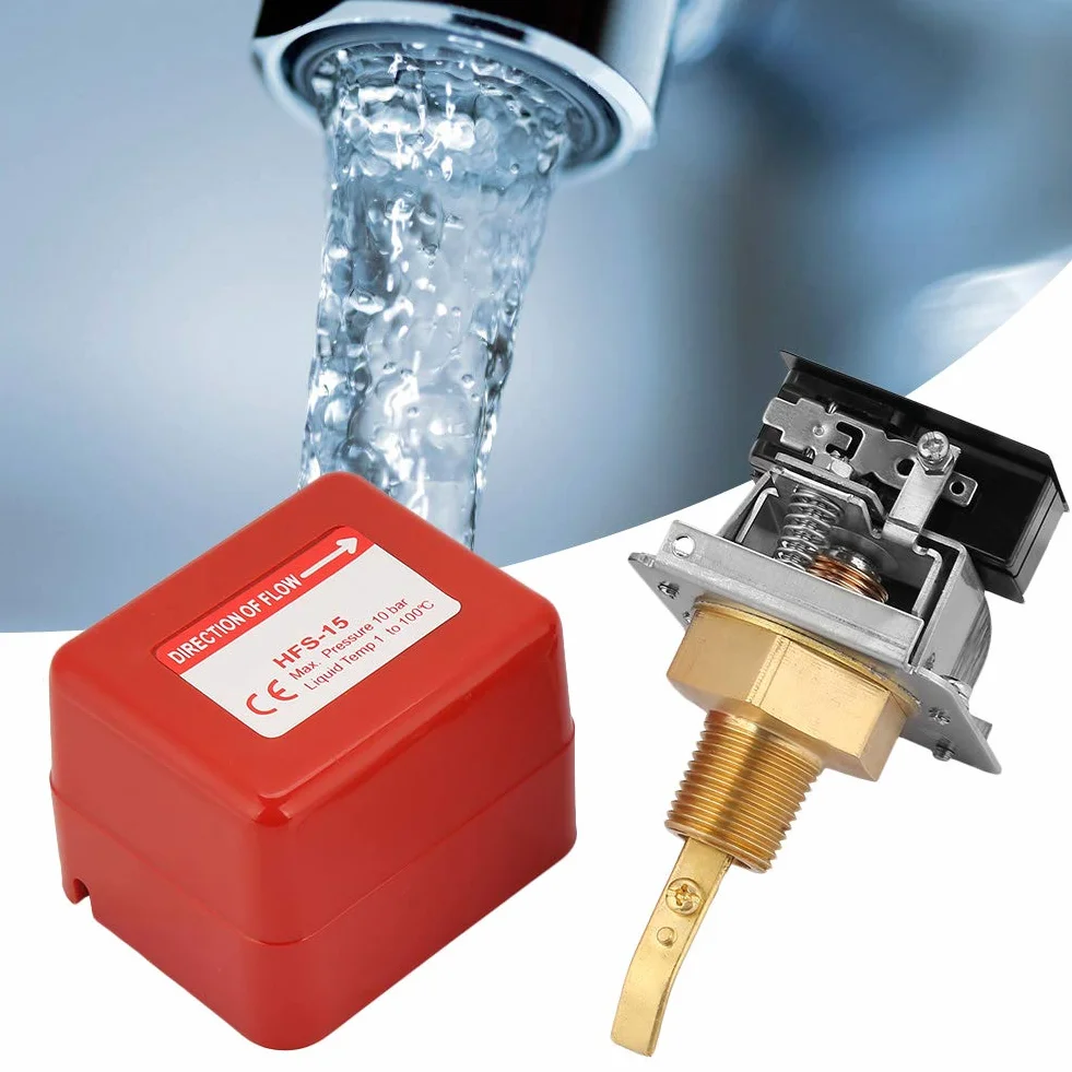 Flussostato Regolabile 1/2 Pollice HFS-15 per Sistemi di Trattamento Acqua, Aria Condizionata e Protezione Antincendio