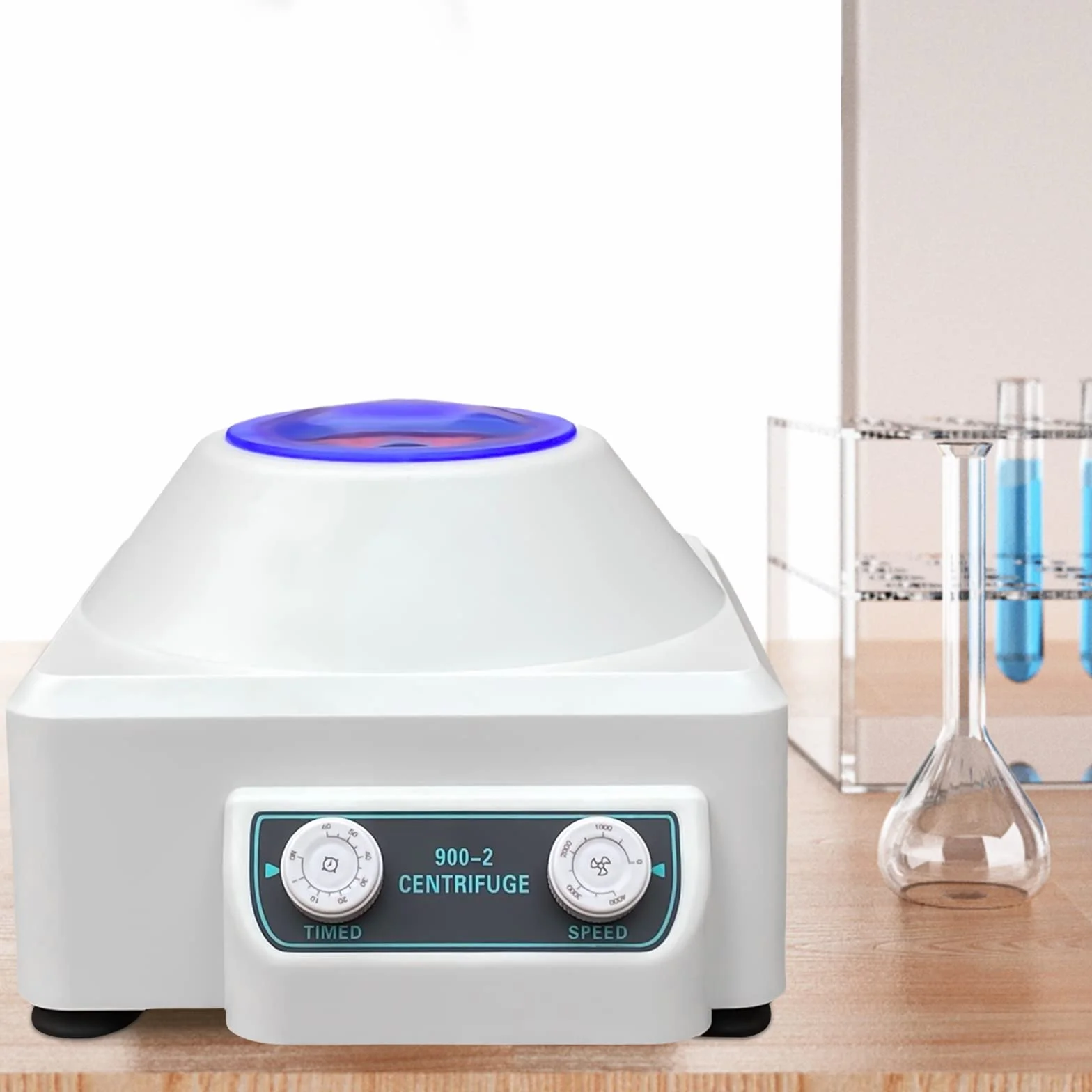 30W Centrifuga Elettrica Digitale Desktop con Regolazione Tempo e Velocità 10ml*6 Rotori per Laboratorio Scuola Scienza, Ricerca al Plasma