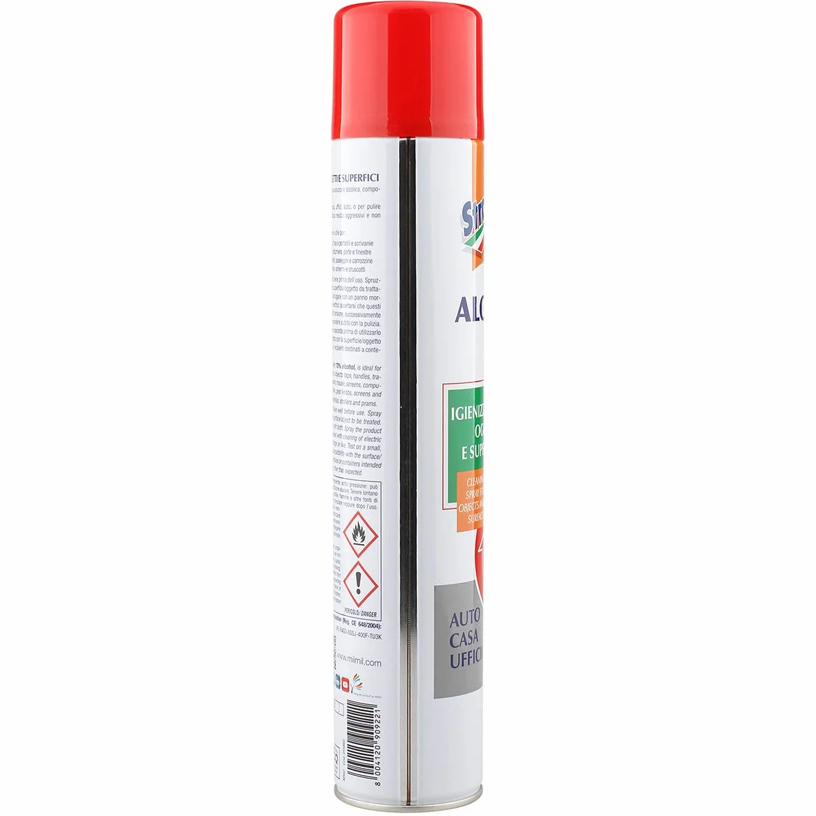 Milmil Strabilia Alcool Spray Igienizzante Oggetti e Superfici, Spray Disinfettante Ambienti Senza Risciacquo, Sanificatore Ambienti - 6 x 500 ML