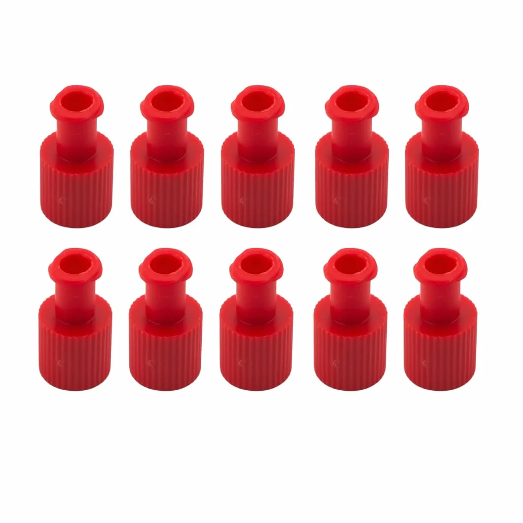 Kit 10 Tappini Luer Lock Combi Stopper Maschio Femmina ABS Rosso