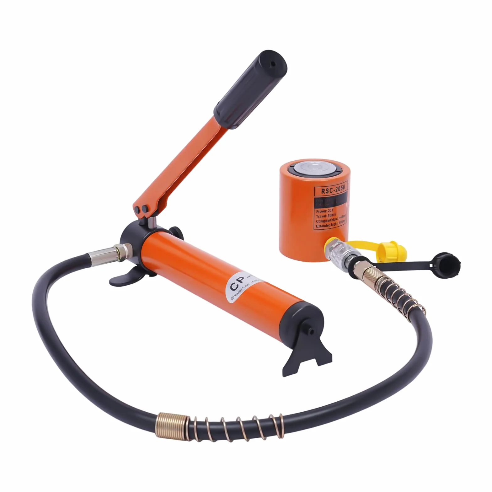Pompa idraulica manuale, pompa idraulica, cilindro idraulico 20T 50 mm, cavalletto di sollevamento con pompa idraulica manuale da 70 MPa 350 cc, cric idraulico portatile con tubo da 1 m, sollevatore a