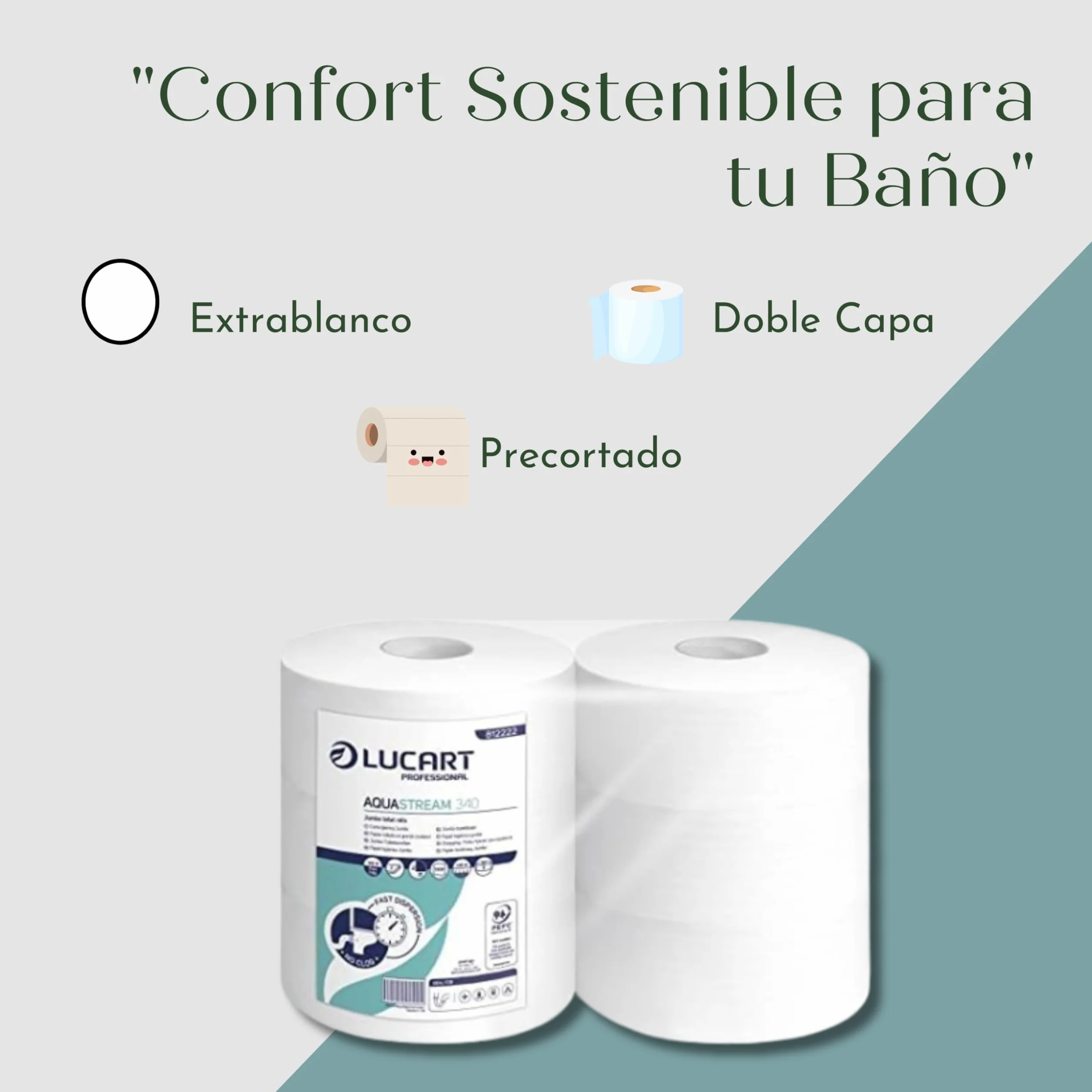 Lucart CARTAIGIENICA AQUASTREAM Mini Jumbo 12 Rotoli