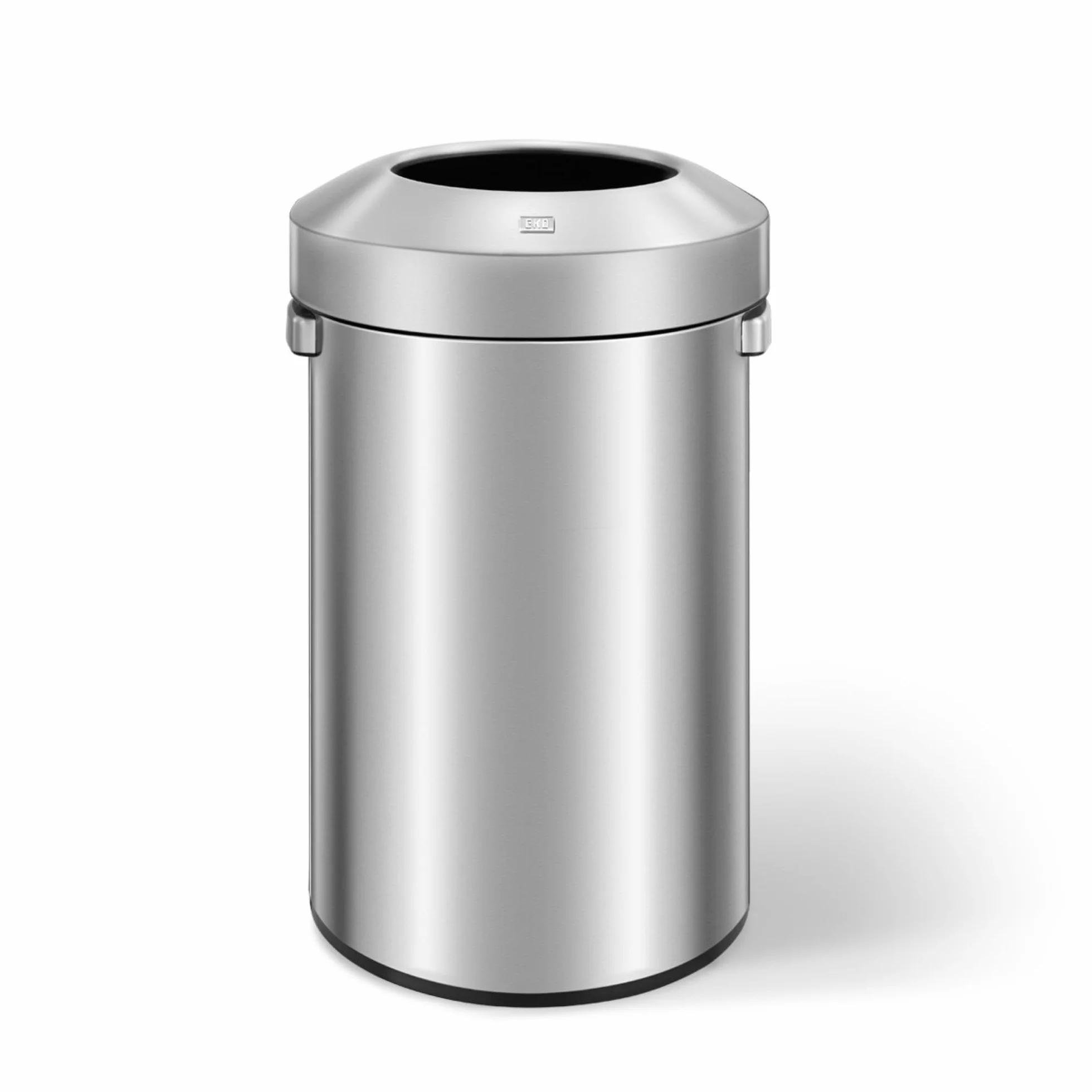 EKO Pattumiera con Coperchio Aperto, Finitura in Acciaio Inox Spazzolato, 90 Litri