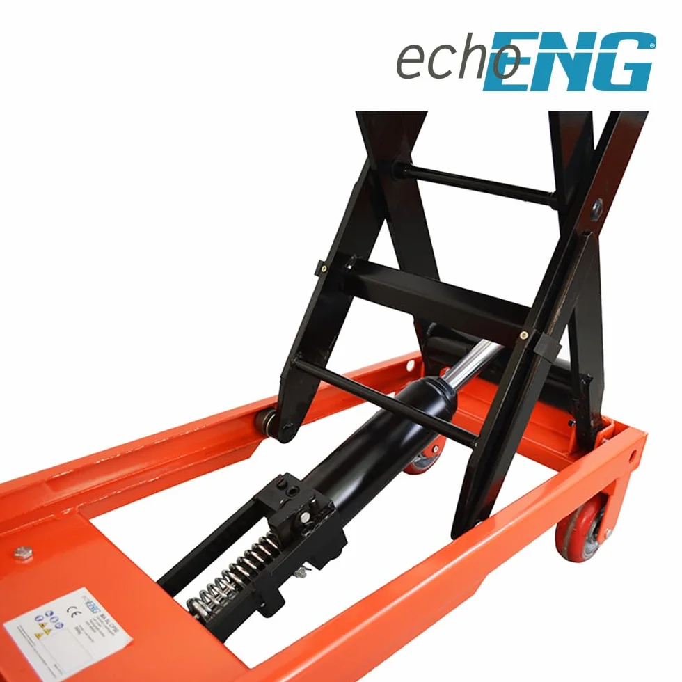 Carrello sollevatore con piattaforma a pantografo con ruote, transpallet a forbice 900 mm, manuale sollevatore idraulico per trasporto piattaforma 300 kg echoENG - MA SL CP30