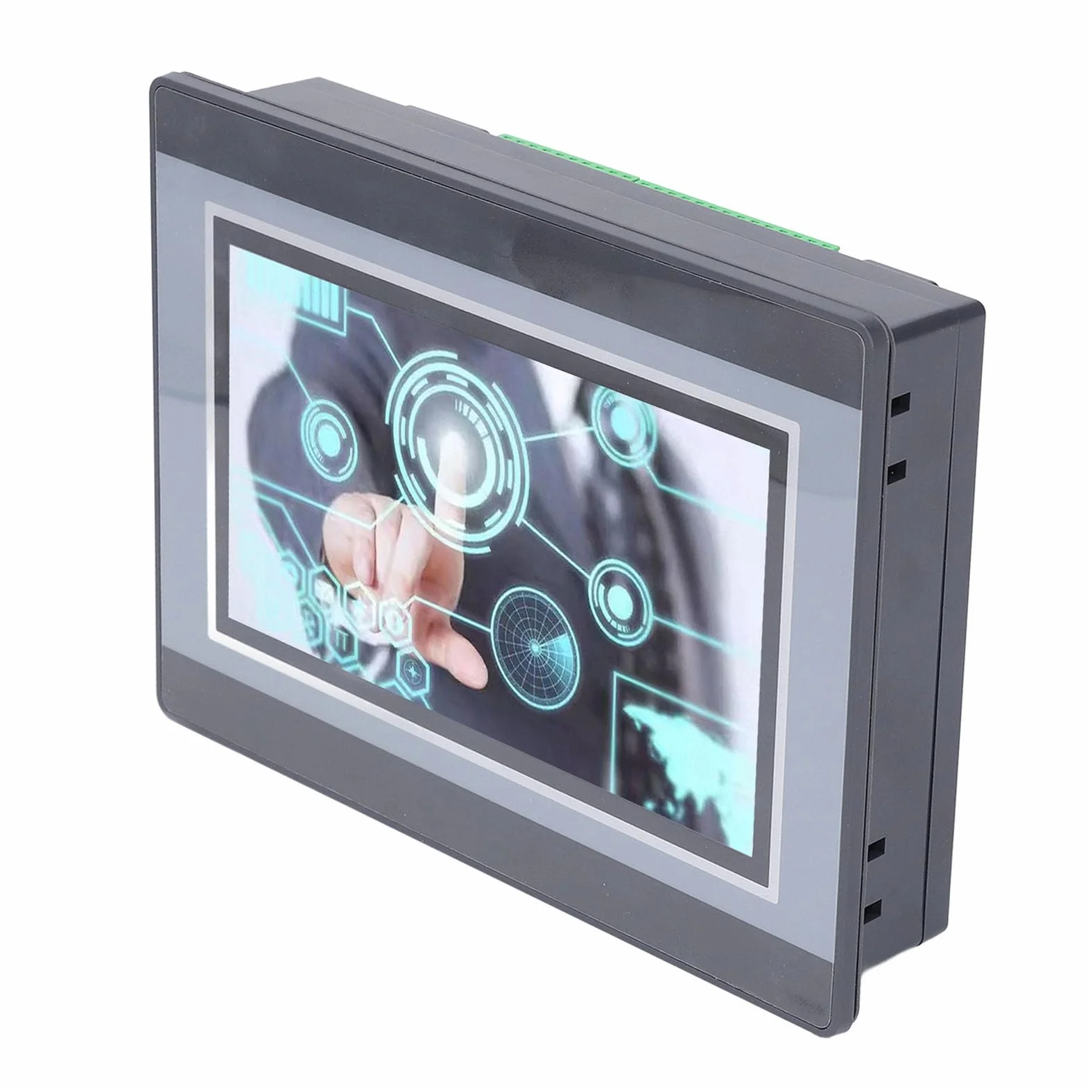 Controllore logico programmabile PLC con display LCD TFT da 7 pollici, monitor touchscreen HMI, scheda di controllo PLC, 800x480px, DC24V, 5A, uscita relè 12in 8out