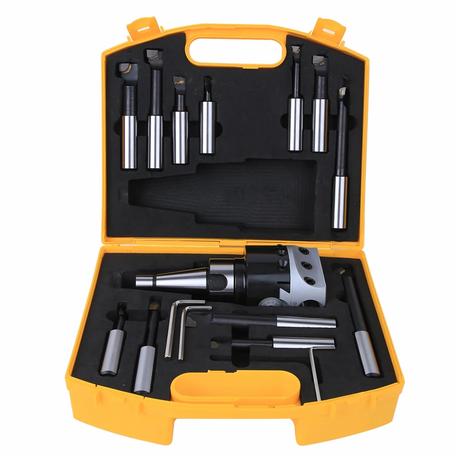 FLEXMAN Set di Teste per Alesatura da 3 Pollici, 1,5 18 40Cr Testa per Alesatura con Filettatura per Un'Eccellente Durezza e Tenacità Set con 12 Utensili per Alesatura (NT30-F1-18-12PZ)