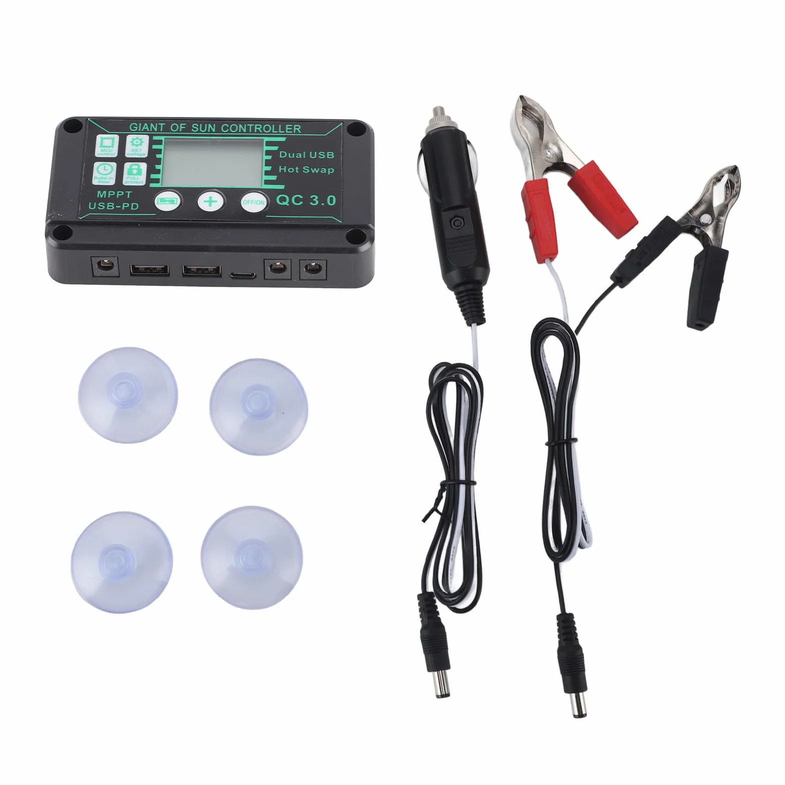 Kit di pannello solare Kit 300W Monocristallino Silicon Pannello solare Design portatile ad alta efficienza con tappeti di aspirazione controller più leggeri a clip batteria