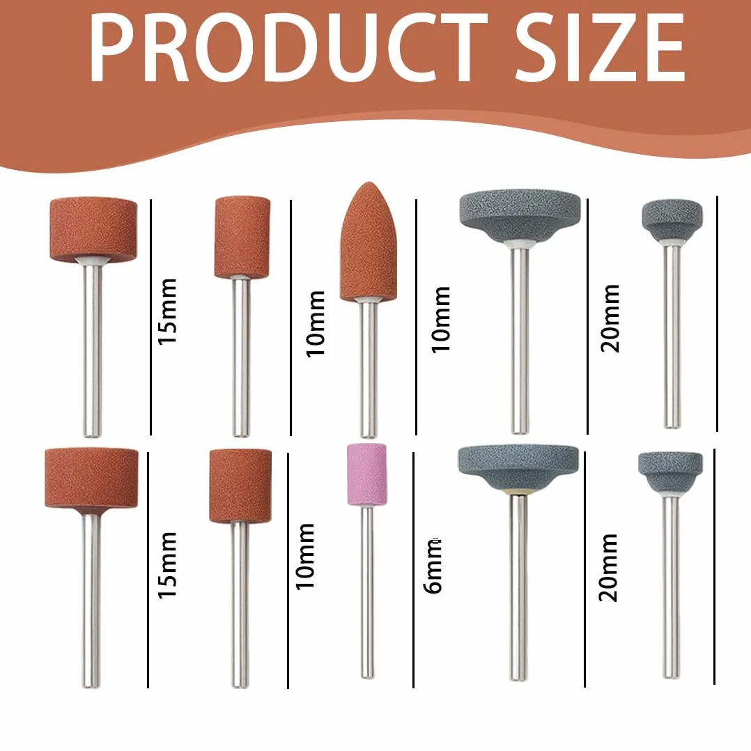 Set di 30 accessori per mole per utensili rotanti, Punte abrasive in corindone, Per avvitatore a batteria, Inserti abrasivi per utensili rotativi Dremel, Per smerigliare e affilare il metallo