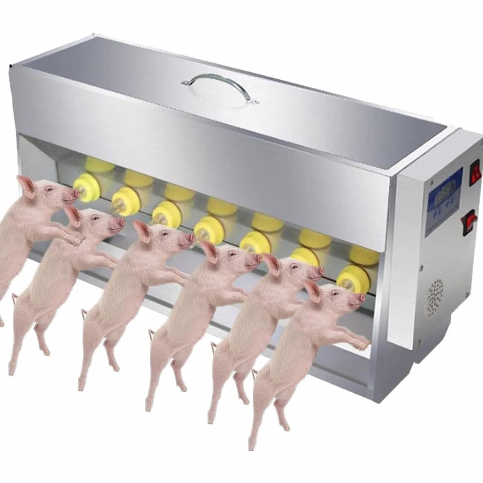 Allattatrice Per Latte Con Capezzoli 10/14 Per Maialini Di Piccola Taglia, Mangiatoia Per Latte Per Bestiame, Bottiglie Per Più Suinetti, Macchina Per Bere Latte Per Suinetti, Per Fattorie,14Nipples