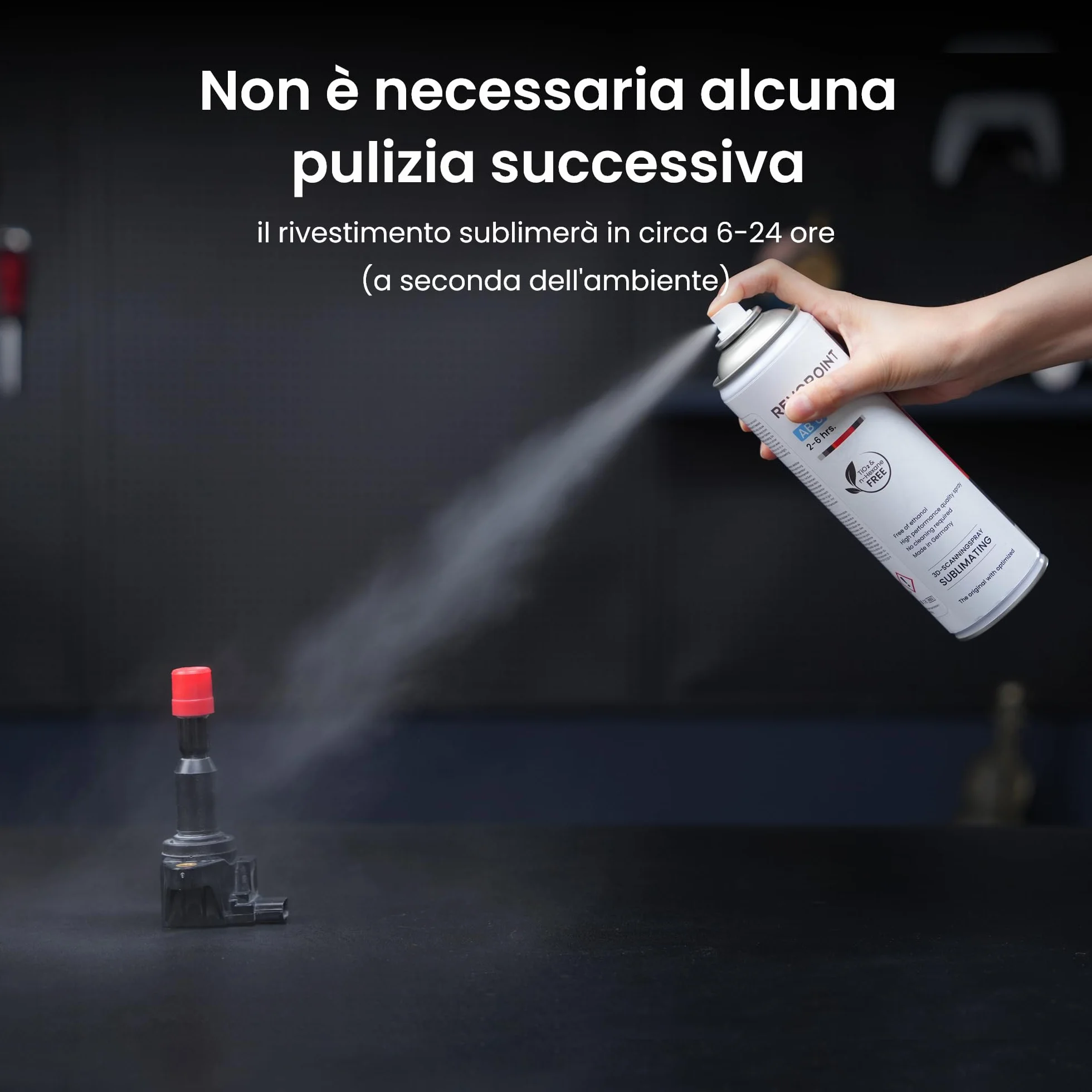 Revopoint Spray di Scansione 3D per Scanner 3D, per Superfici Riflettenti, Trasparenti, Nere o Altamente Strutturate, Senza Bisogno di Pulizia, Sublimazione, 500 ml, AB-6