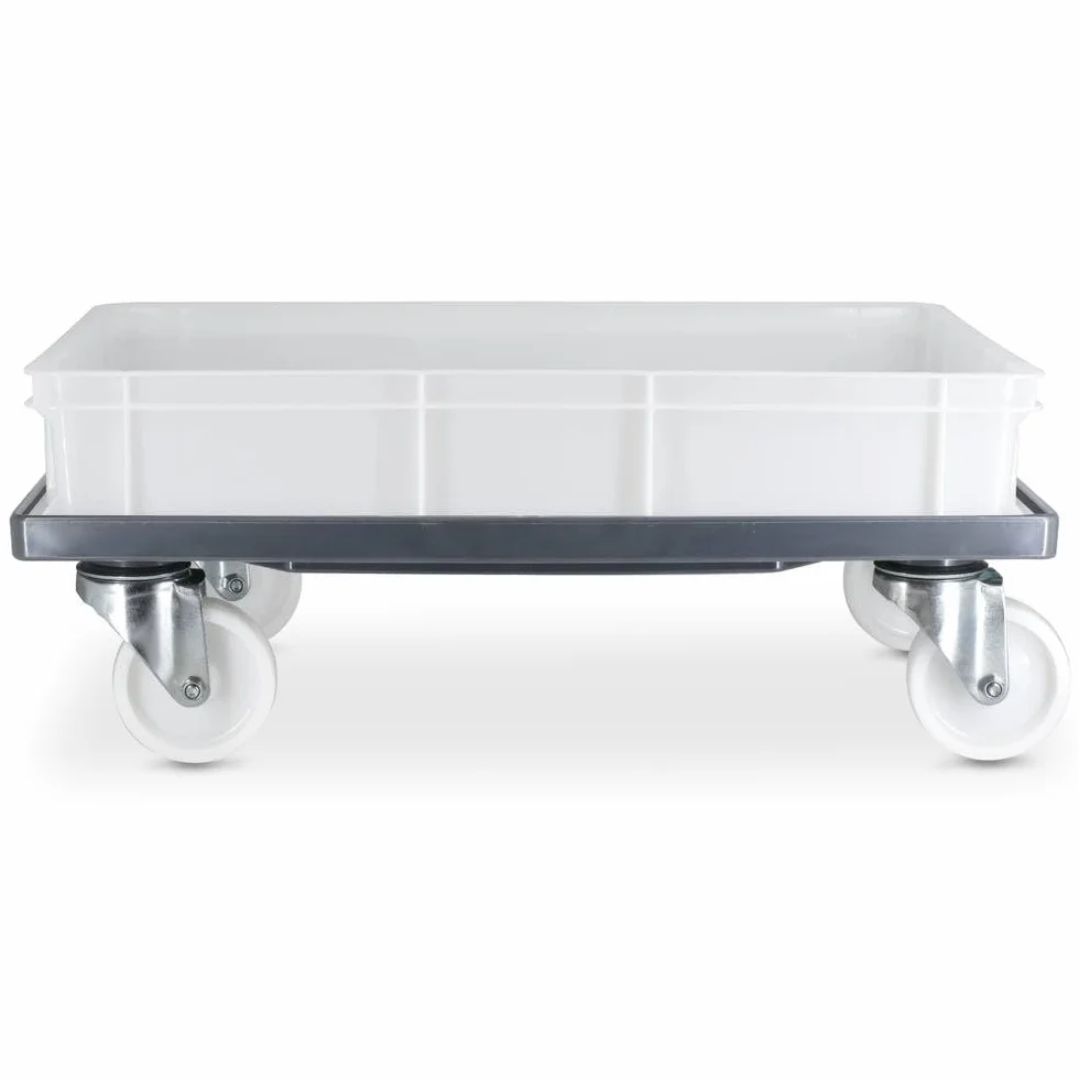 Erre4M Carrello porta casse, Carrello cassette pizza, Carrello in plastica porta ceste con griglia cm 60x40