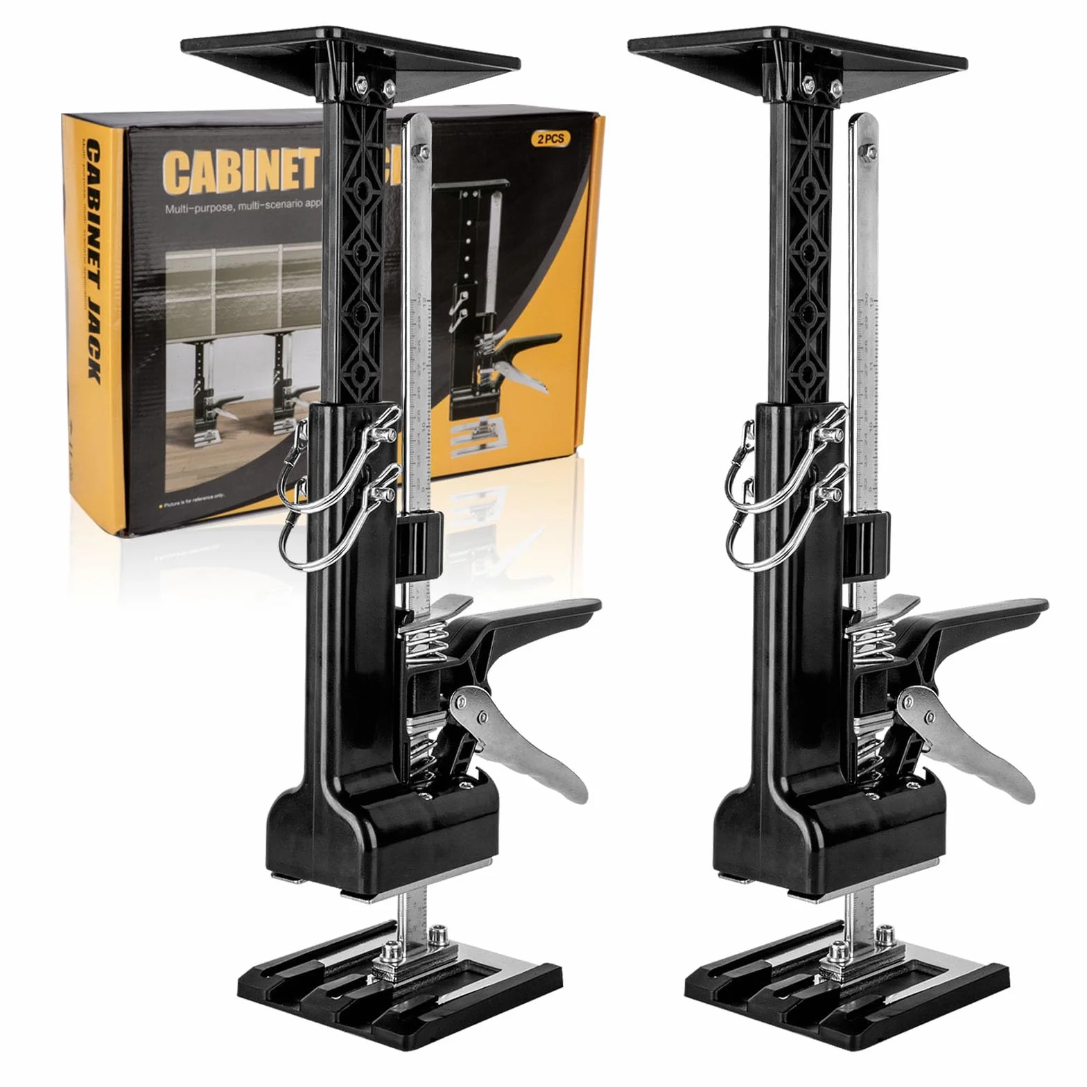 2 pezzi Sollevatore per Pannelli di Livellamento a Risparmio di Lavoro,400kg/880lbs,per Pavimenti, Porte, Installazione di Armadi, Sollevatori per Cartongesso, con Scala (39cm)