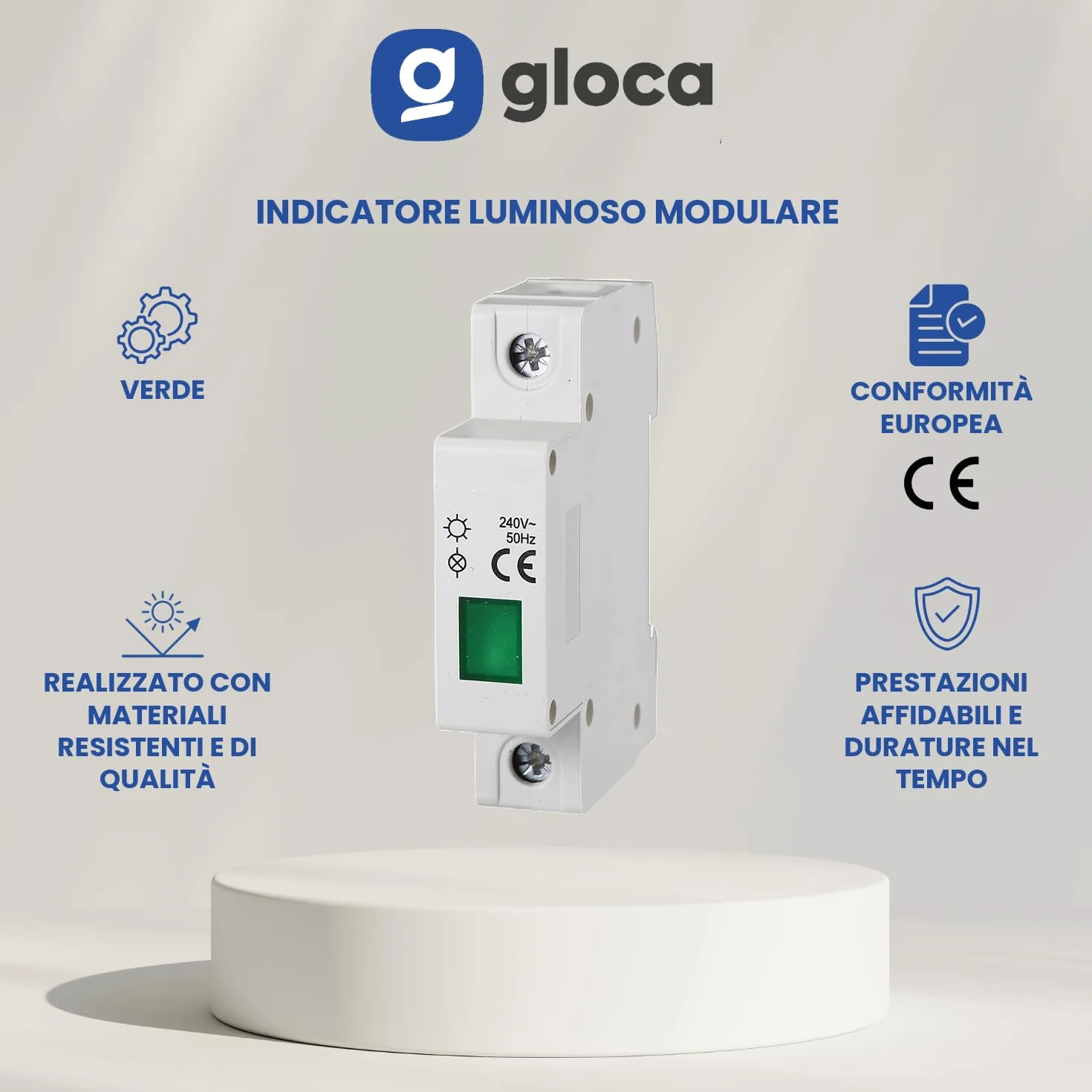 Indicatore Luminoso Modulare Verde gloca