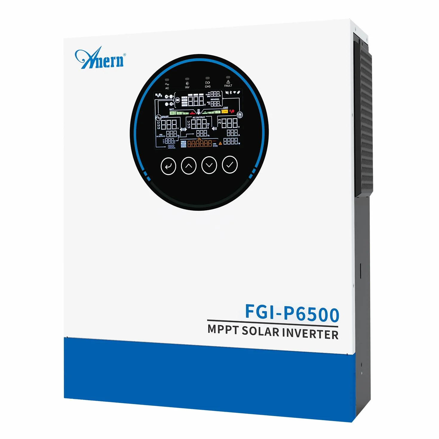 Anern - Inverter ibrido da 6500 W, da 48 V CC a CA 230 V, PV 500 V CC, funzionamento indipendente dalla rete, funzione parallela, capacità di sovraccarico 9000 W, 120 A MPPT, per batterie al piombo e