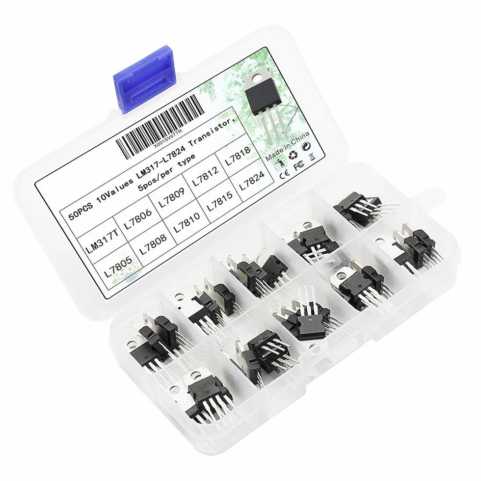 DollaTek LM317T L7824 Regolatore di Tensione Transistor Assortimento Set 50PCS TO-220