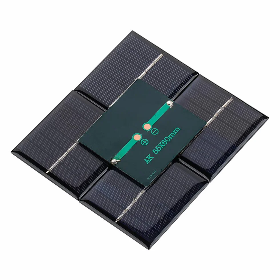 AOSHIKE - 10 micro pannelli solari da 3 V, 120 mA, per fai da te, materiale epossidico, per giocattoli elettrici, batterie fotovoltaiche, caricabatterie 60 mm x 55 mm