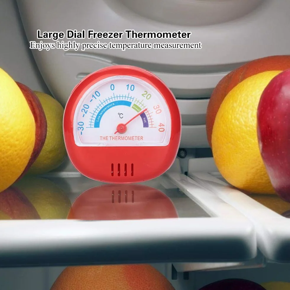 Termometro Frigo e Congelatore, Rosso, Meccanico, Analogico, ABS, 1 Unità