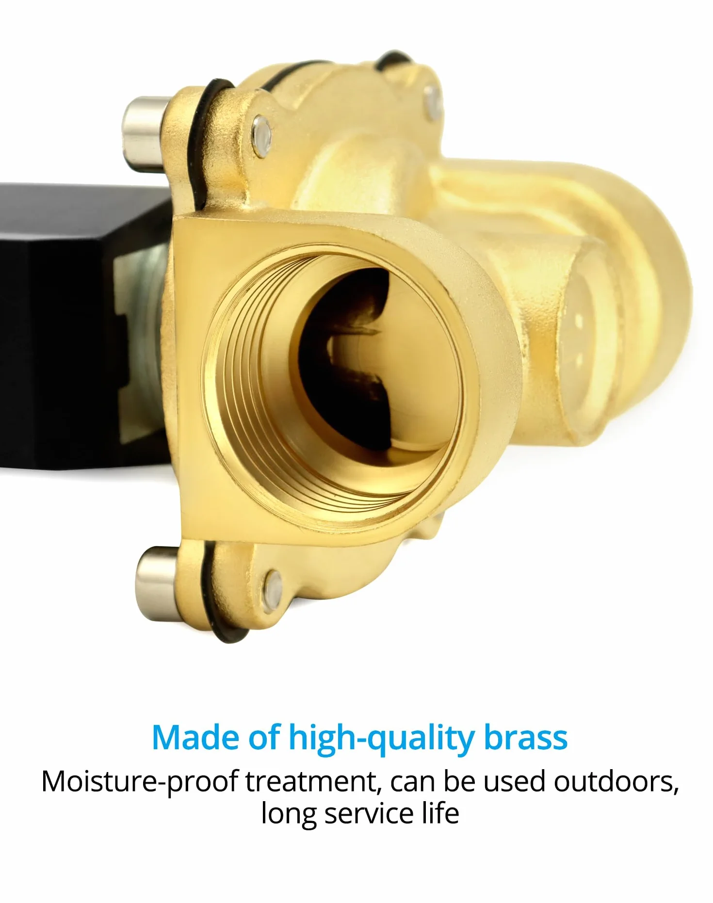 QWORK® Elettrovalvola 220V 1''G Ottone DN25