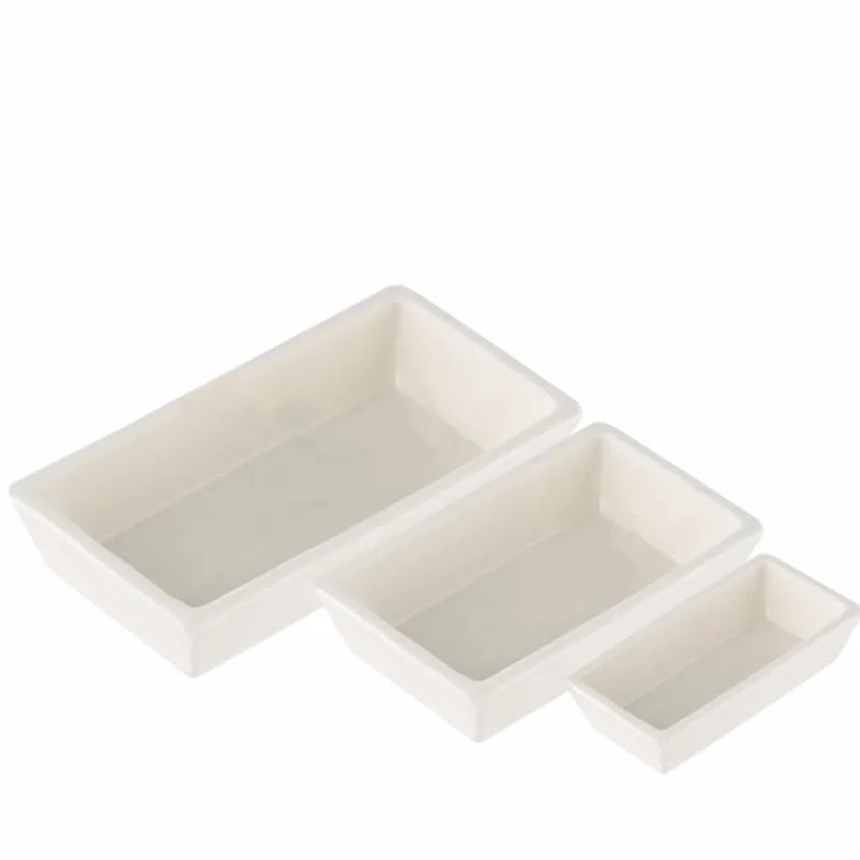 5 pezzi di crogioli in ceramica da laboratorio - portacampioni ad alta temperatura for forni a muffola tubolare(Square 120x60mm)