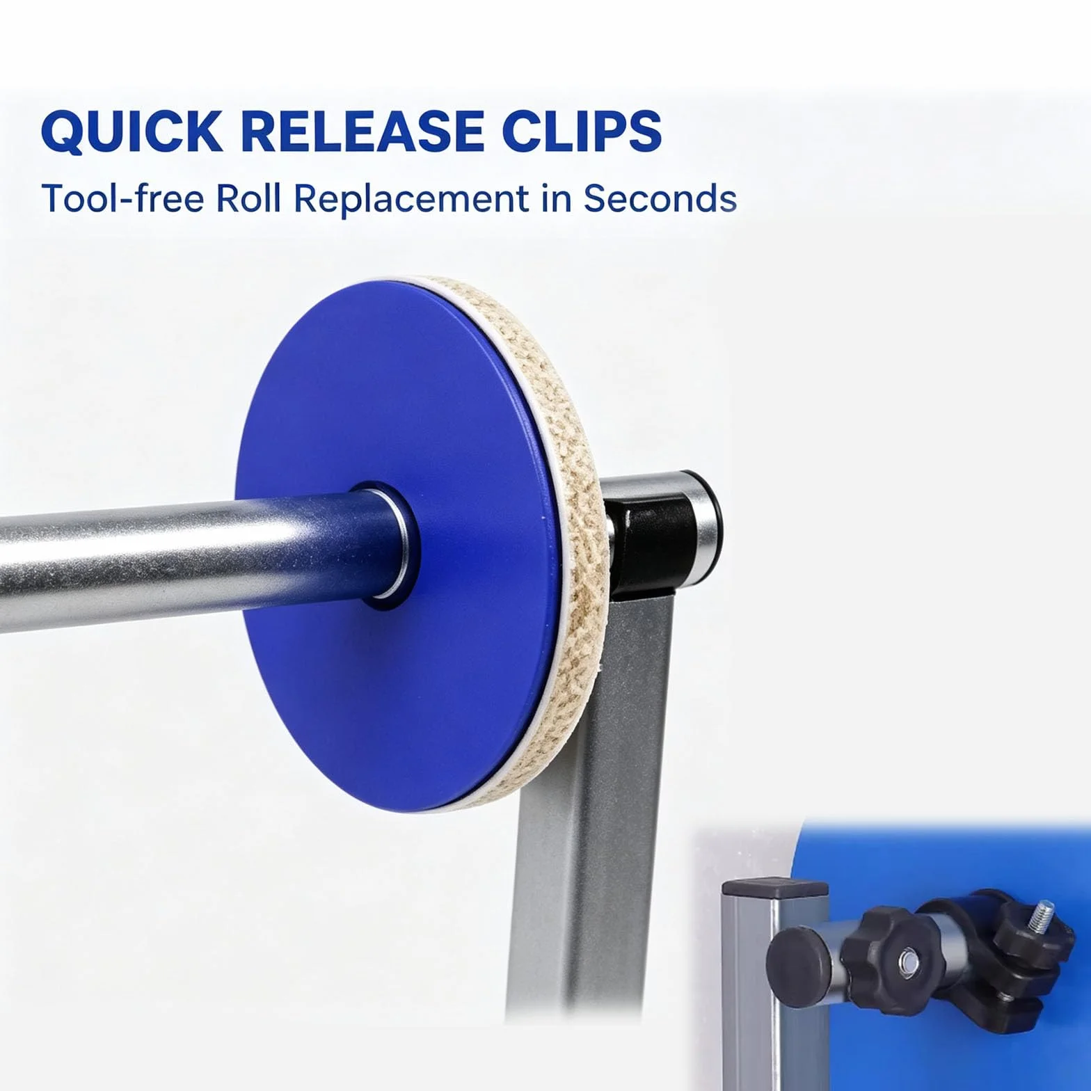 Dispenser per Rotolo di Pluriball, Altezza 84 Cm, in Acciaio Zincato, con Morsetto A Cambio Rapido, Supporto Stabile per Erogazione di Pluriball, Ideale per Magazzino 40cm