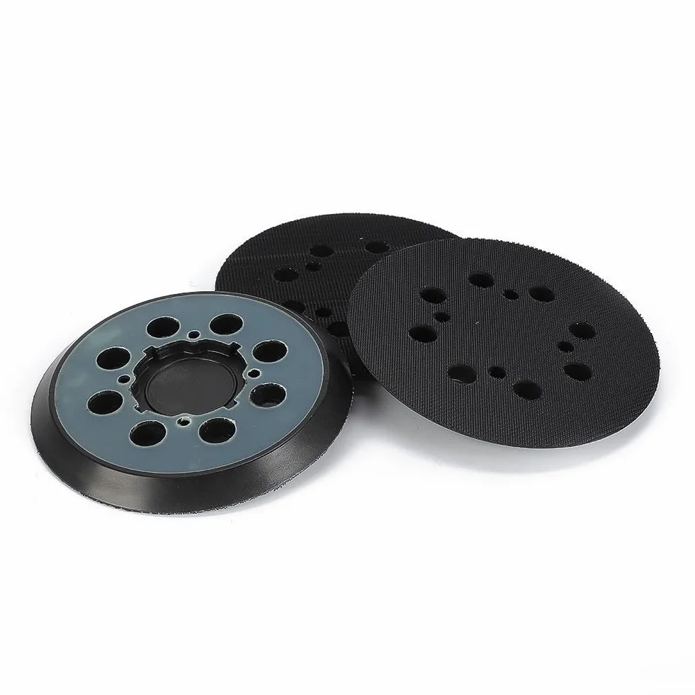 Platorello abrasivo per levigatrice orbitale a 8 fori, 125 mm, 125 mm, compatibile con DWE6423/6421/DCW210B, N329079, ricambio in plastica