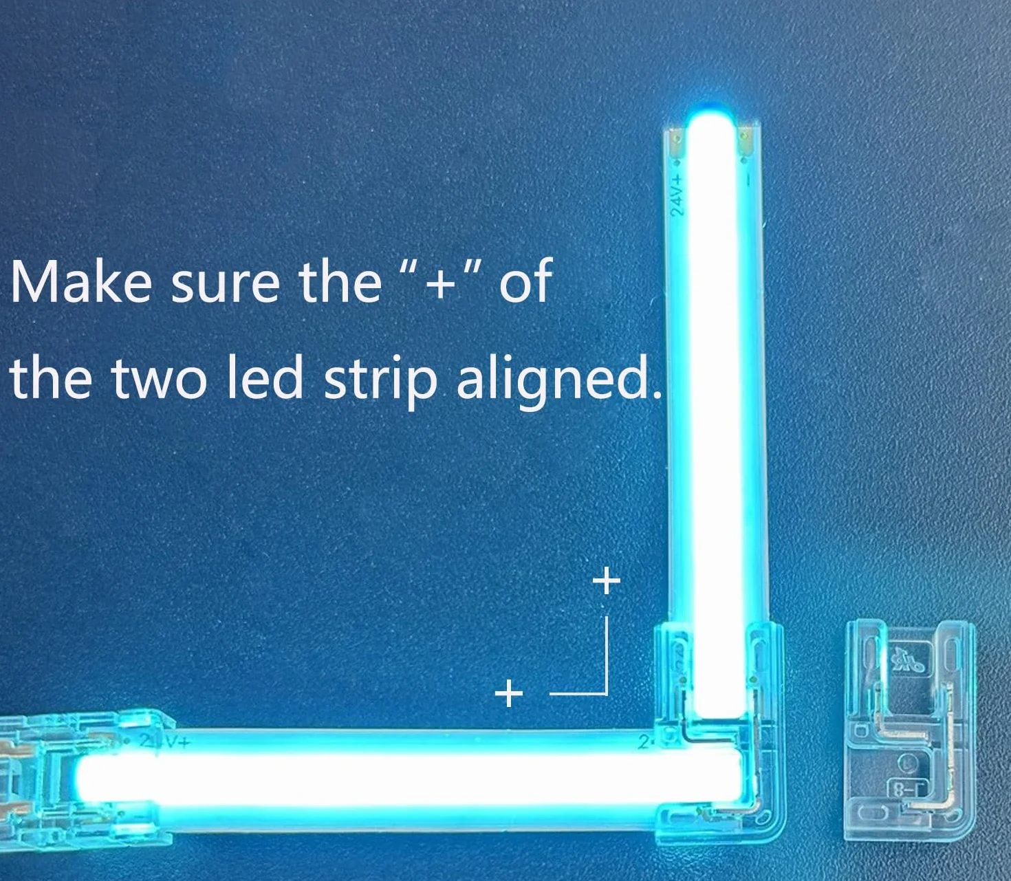 20 connettori a forma di L a 2 pin da 10 mm per strisce luminose LED COB, senza saldature, trasparenti, per strisce di luci SMD COB 5050 ad alta densità (10 mm)