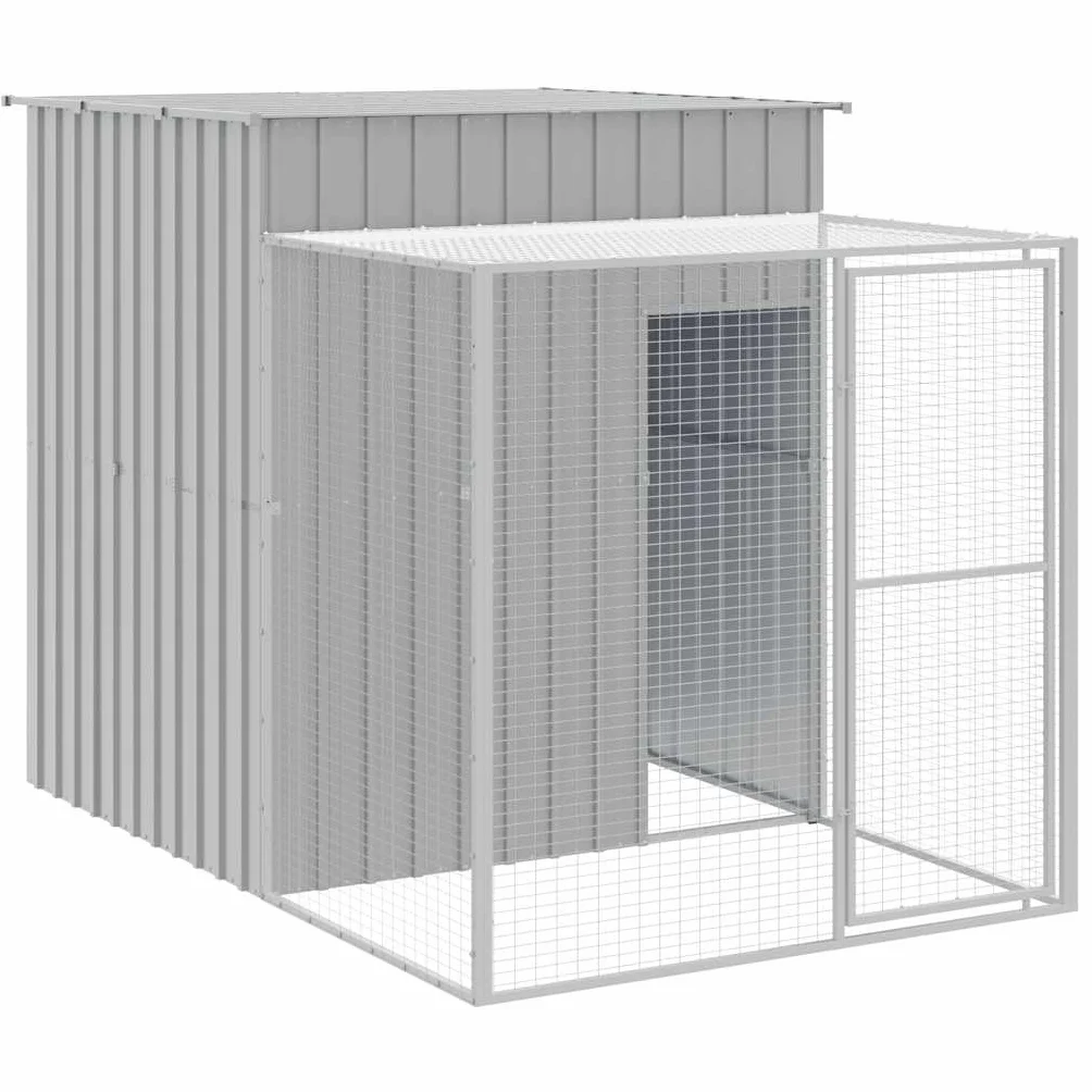 vidaXL Pollaio Area Corsa Grigio Chiaro 165x251x181 cm Acciaio Zincato