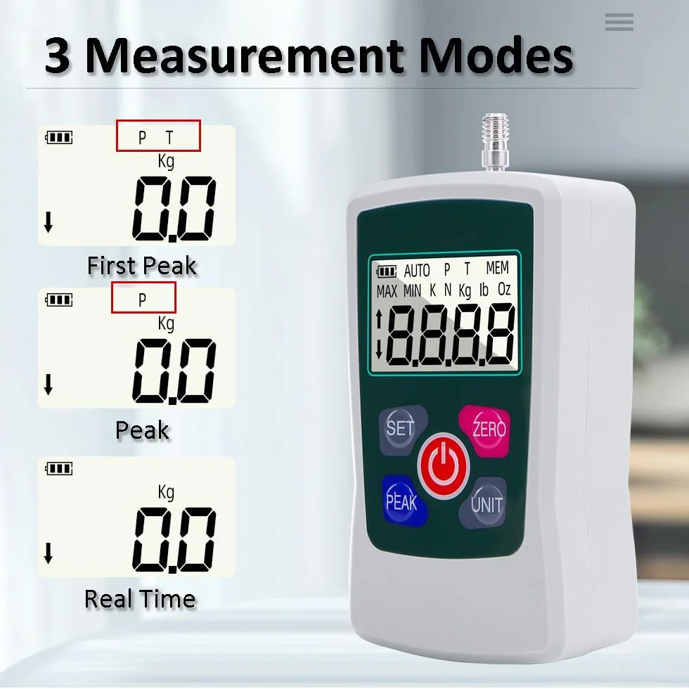 AMF 100N - Misuratore di potenza digitale, con 3 modalità e 4 controlli di pressione, leggibilità 0,2 N